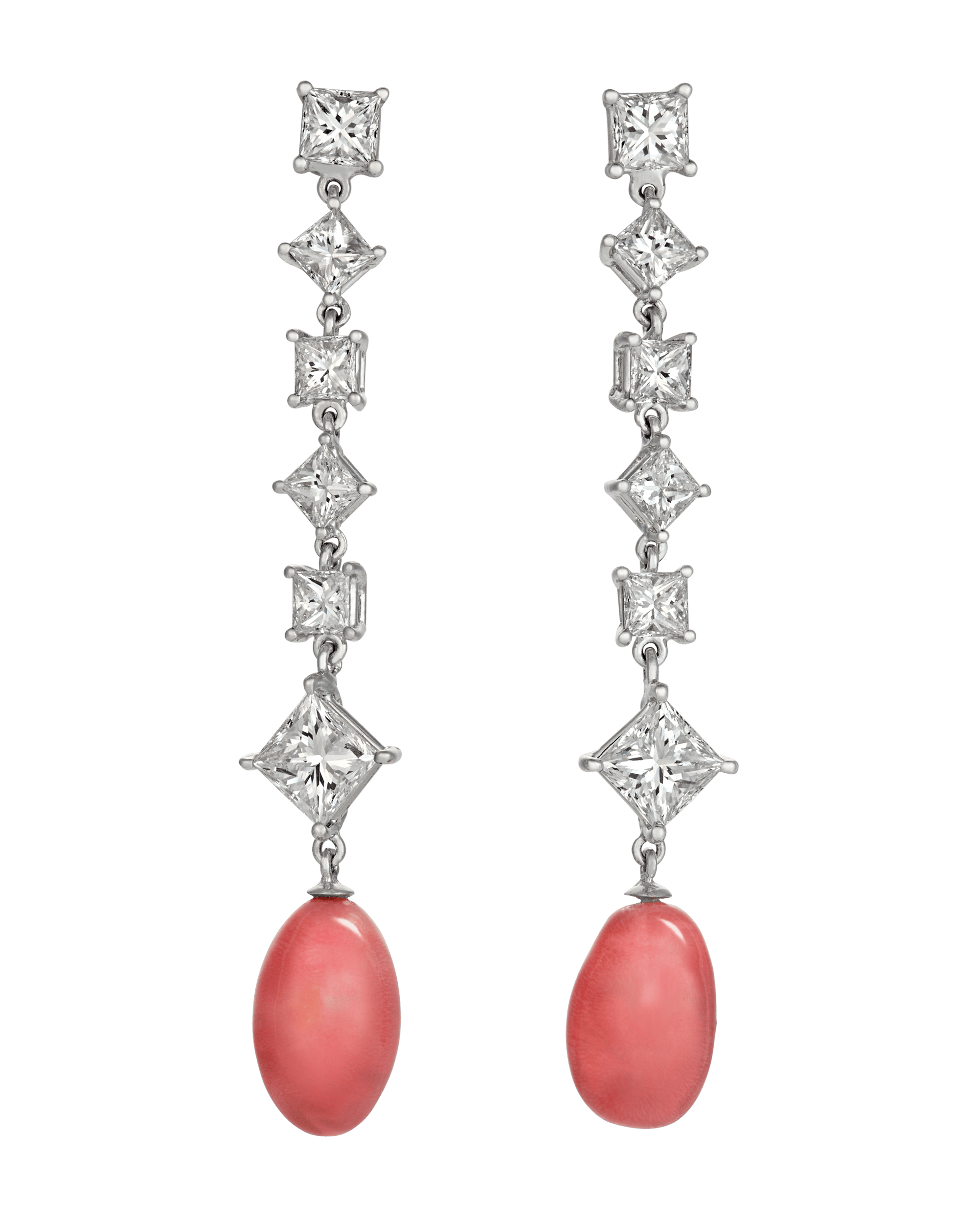 Conch Pearl and Diamond Earrings