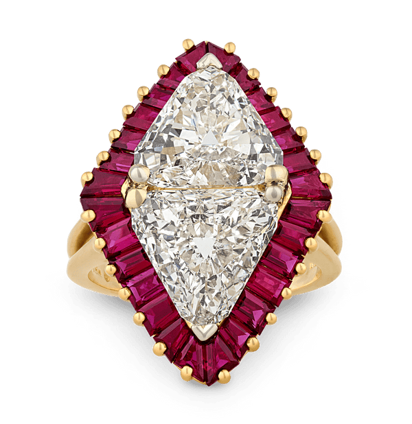 Oscar Heyman Diamond and Ruby Ring