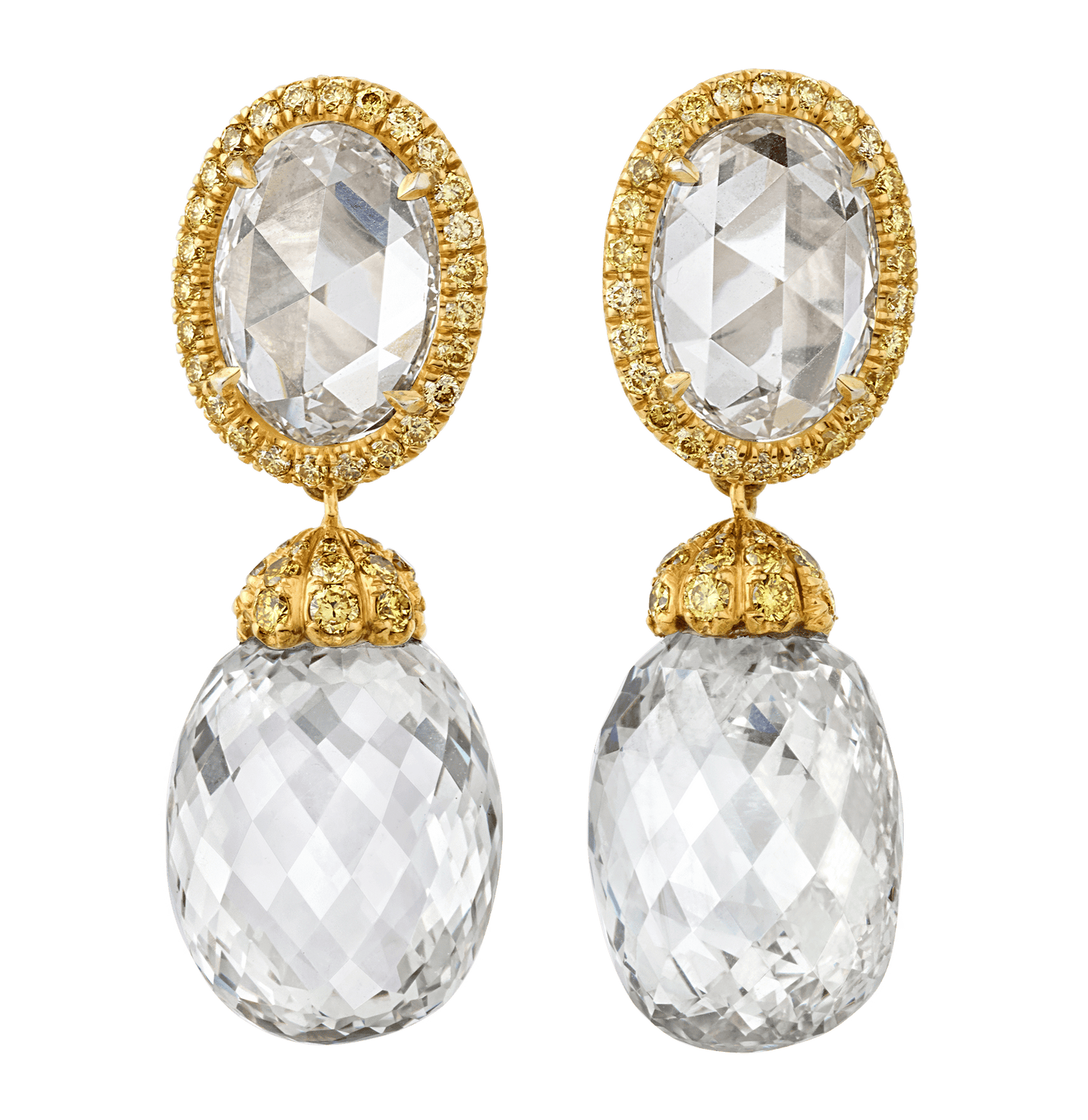 Briolette Diamond Earrings, 30.56 Carats
