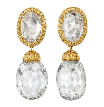 Briolette Diamond Earrings, 30.56 Carats