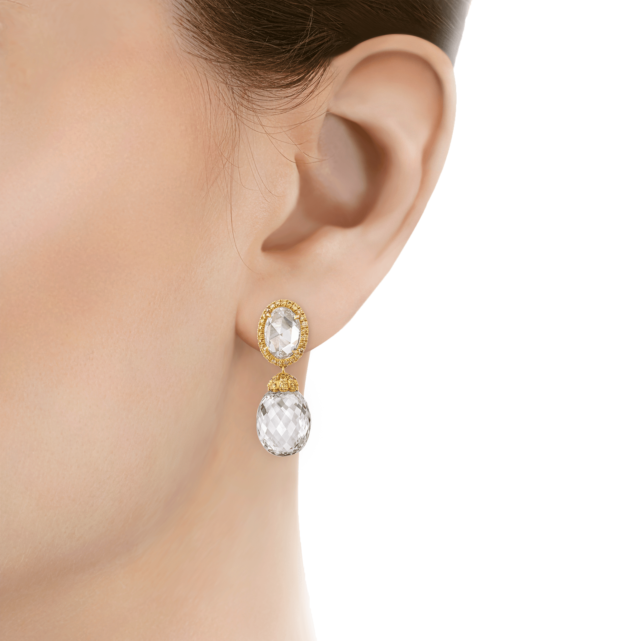 Briolette Diamond Earrings, 30.56 Carats
