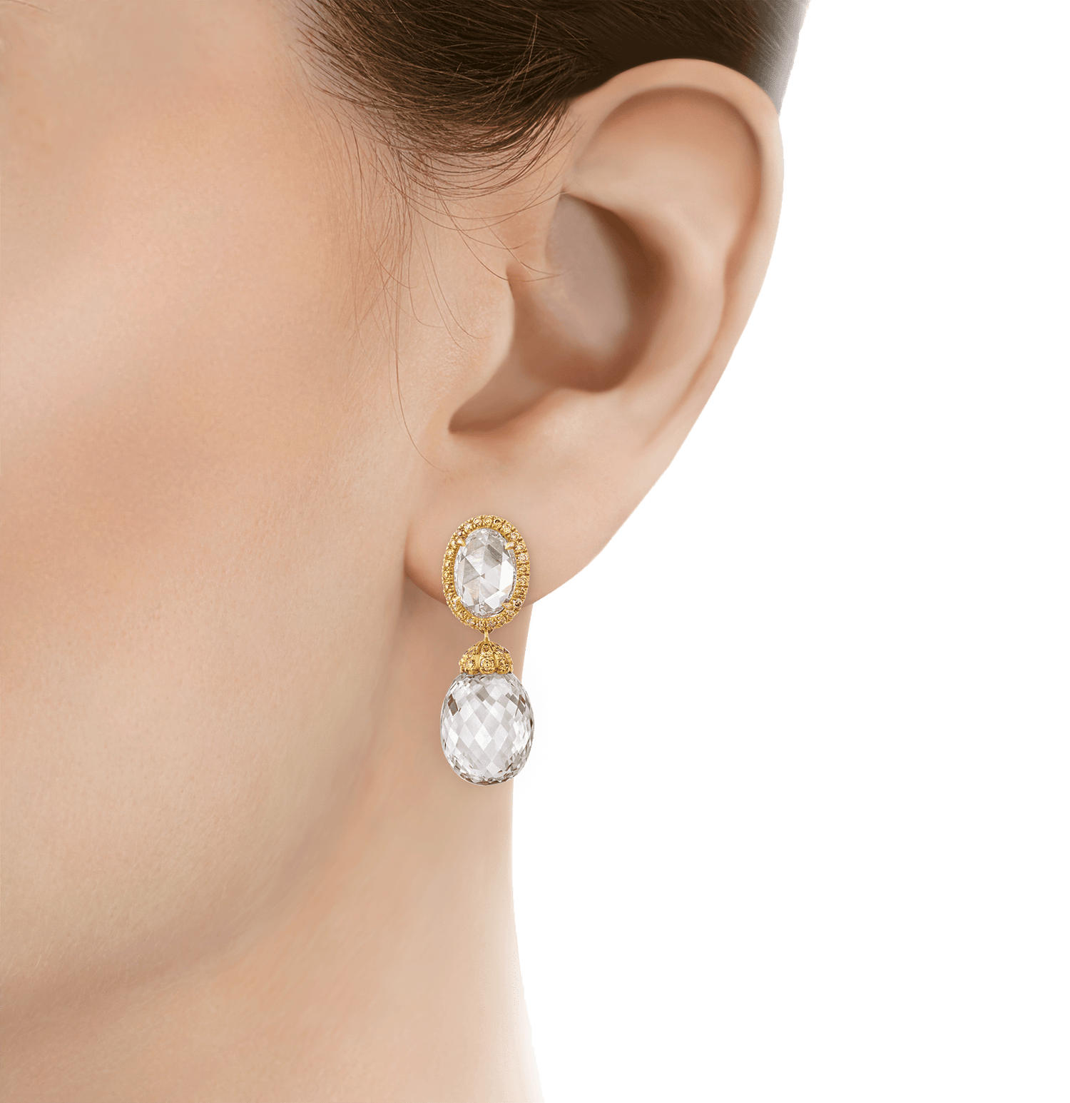 Briolette Diamond Earrings, 30.56 Carats