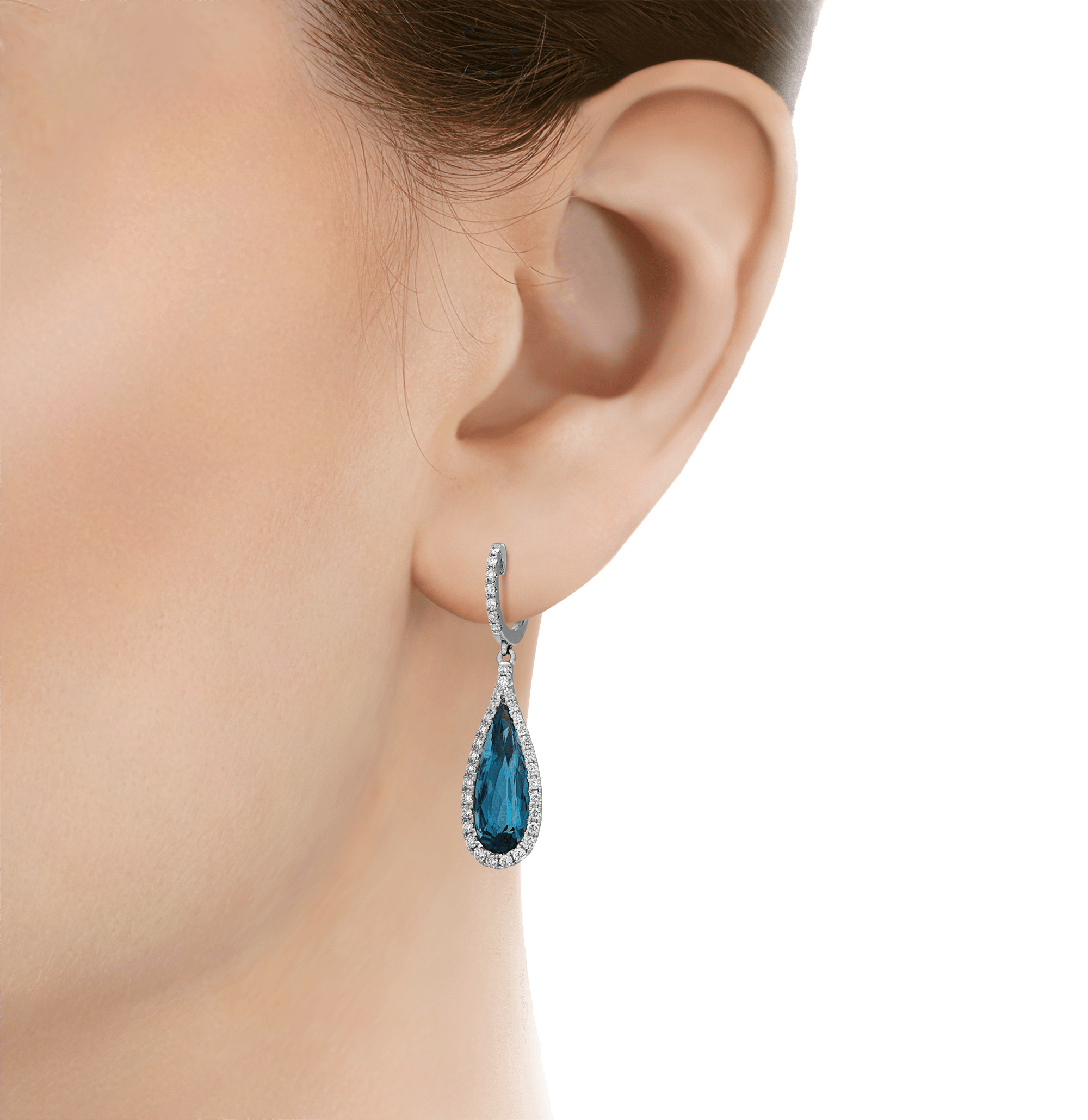 Blue Topaz Earrings, 1.20 Carats