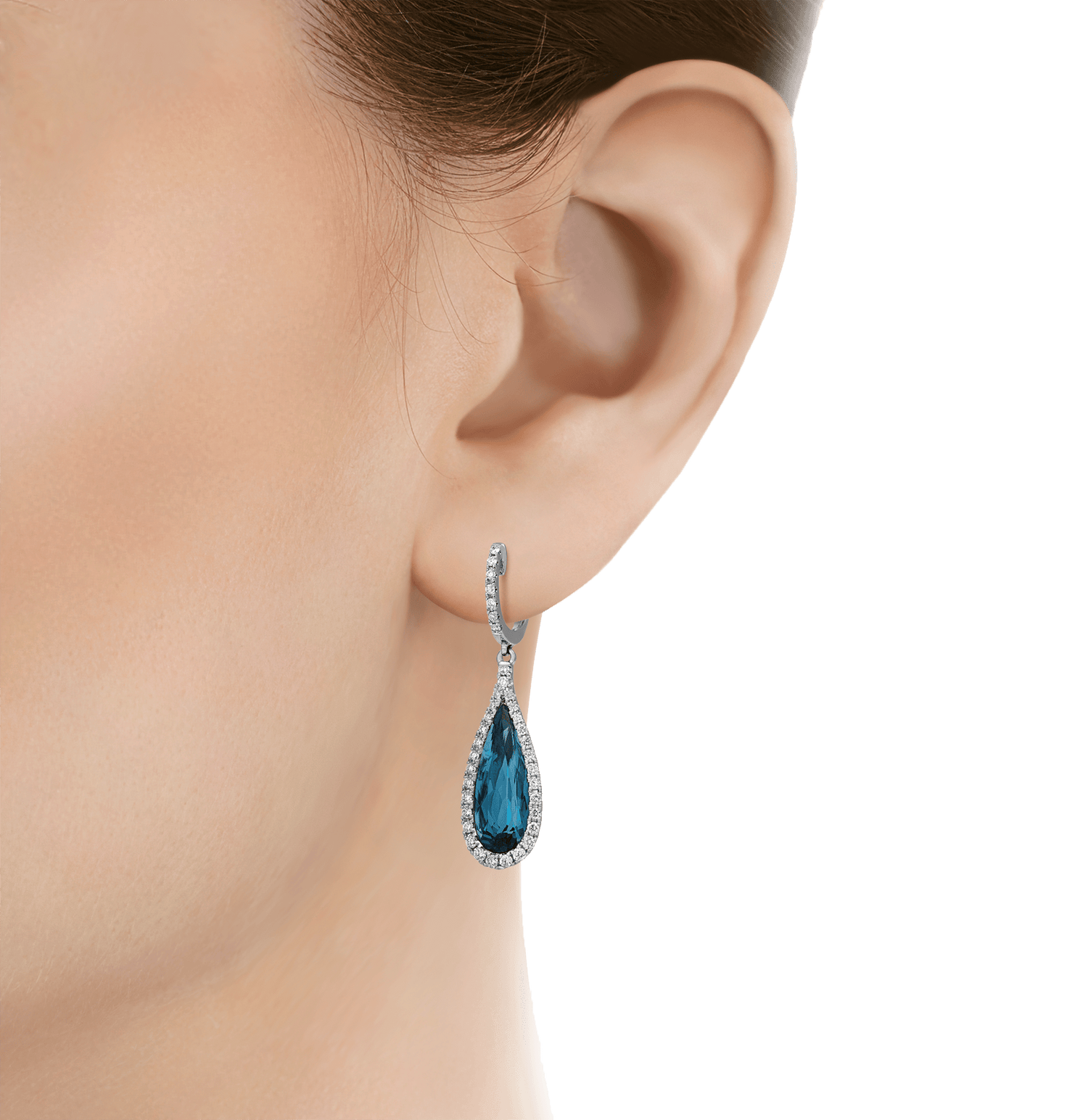 Blue Topaz Earrings, 1.20 Carats