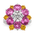 Oscar Heyman Pink Sapphire and Yellow Diamond Floral Ring