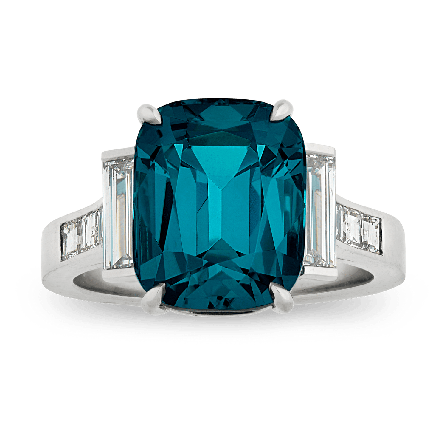 Indicolite Tourmaline Ring, 7.07 Carats