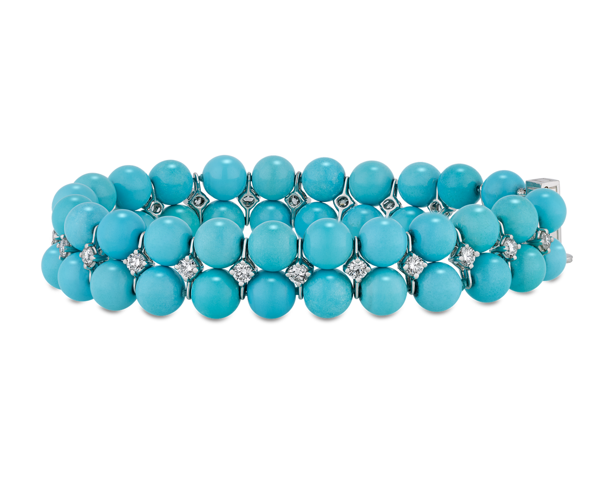 Oscar Heyman Turquoise and Diamond Bracelet