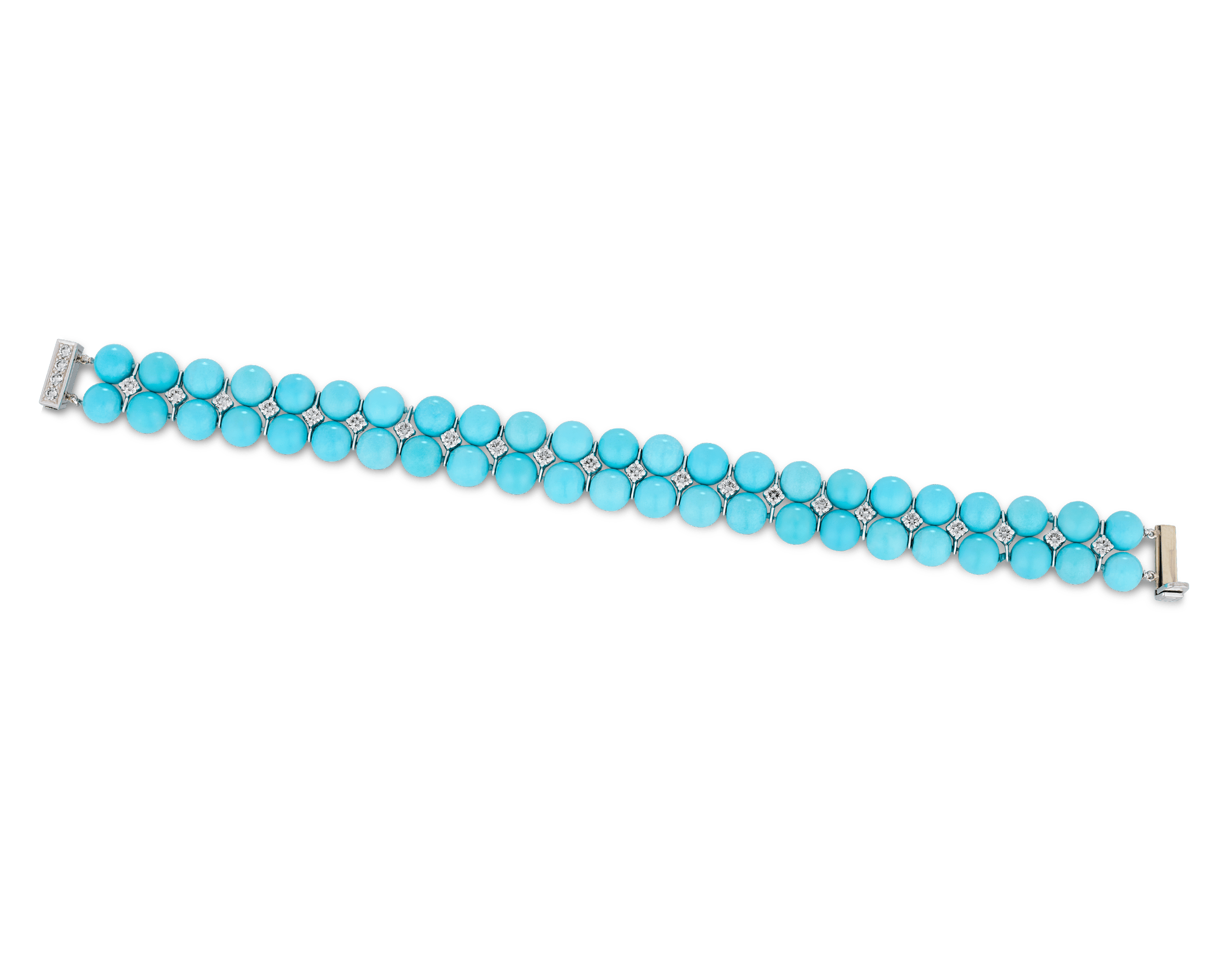 Oscar Heyman Turquoise and Diamond Bracelet