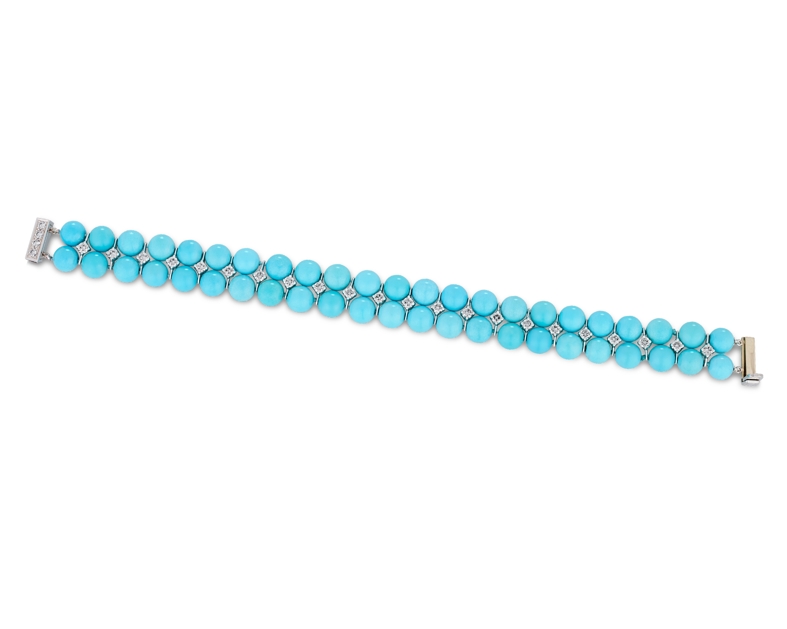 Oscar Heyman Turquoise and Diamond Bracelet