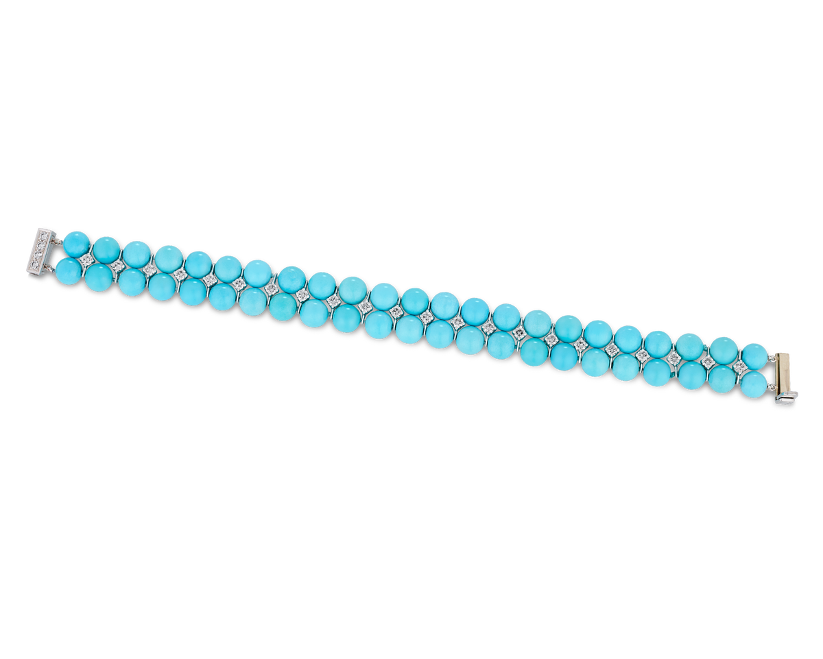 Oscar Heyman Turquoise and Diamond Bracelet