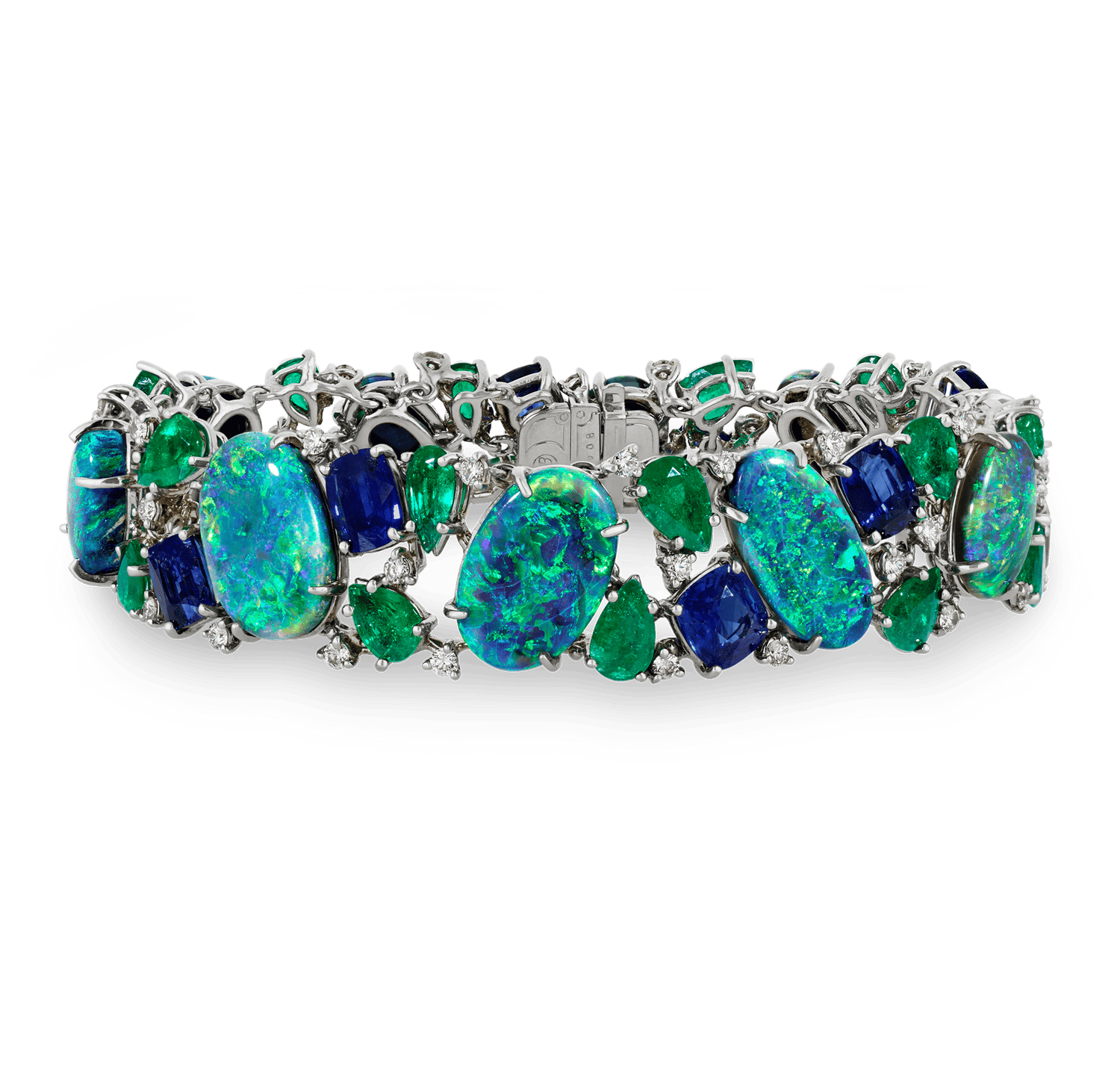 Oscar Heyman Opal, Sapphire and Emerald Bracelet