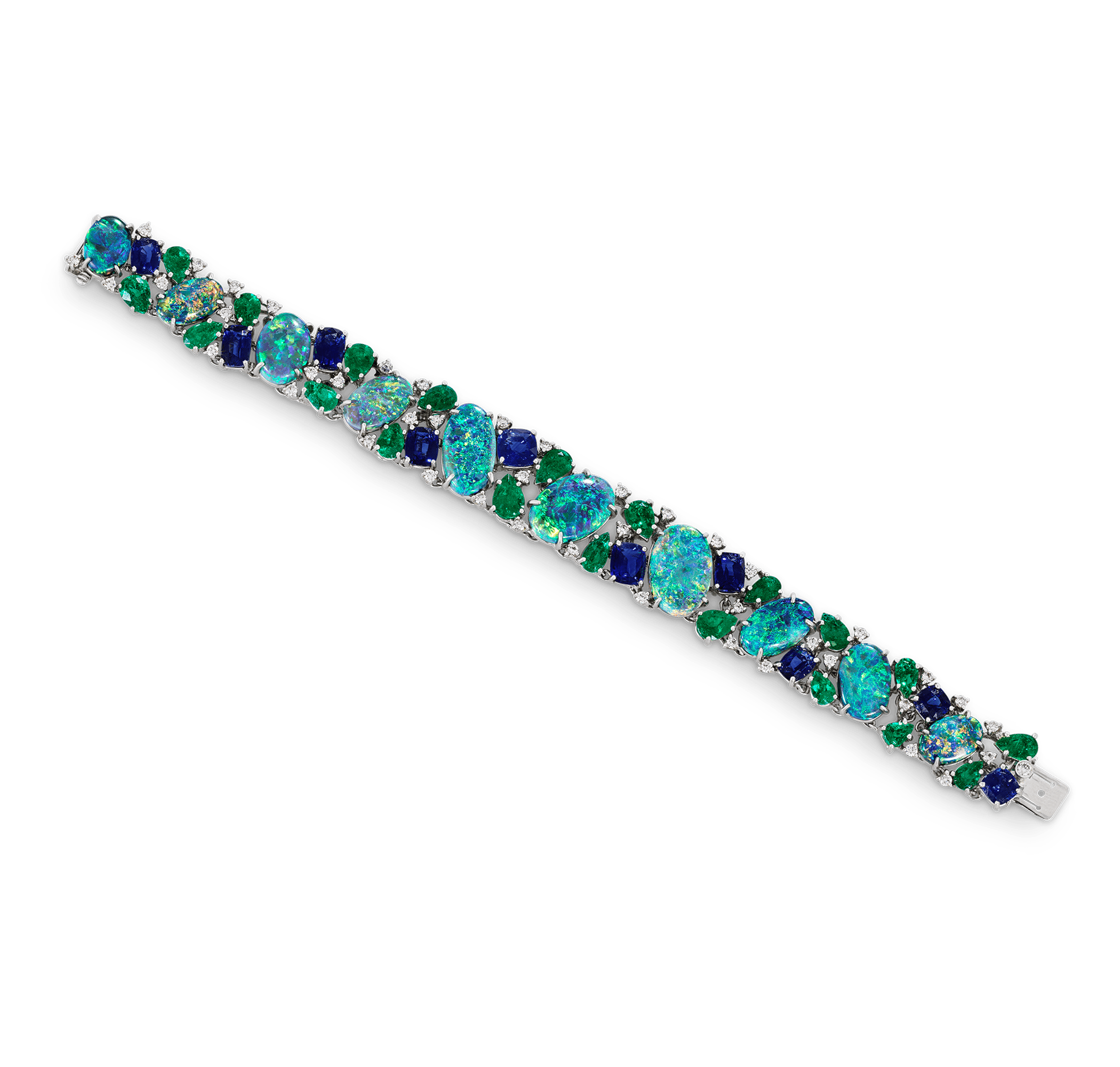 Oscar Heyman Opal, Sapphire and Emerald Bracelet
