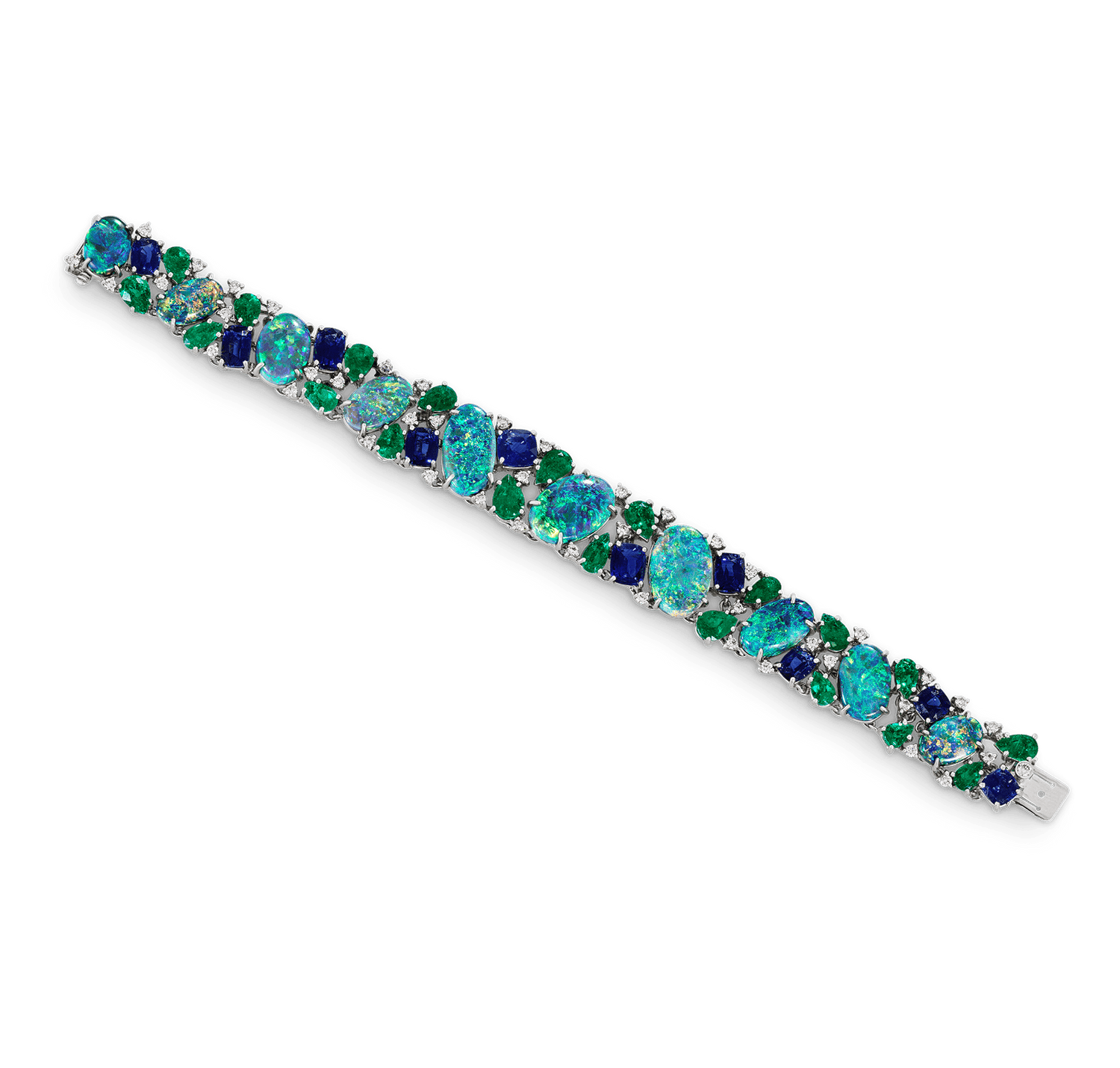 Oscar Heyman Opal, Sapphire and Emerald Bracelet
