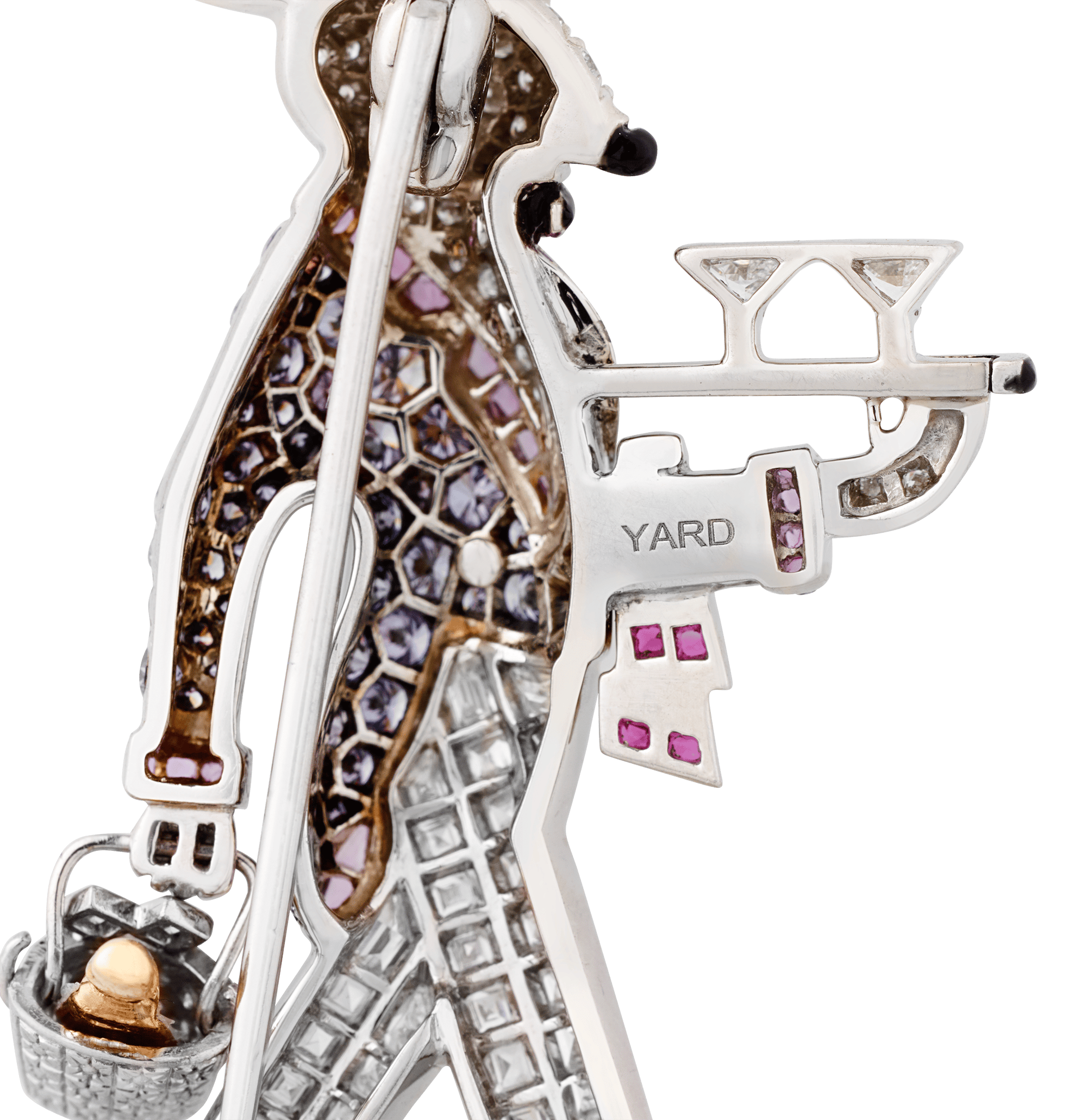 Raymond Yard Violet Diamond Rabbit Brooch