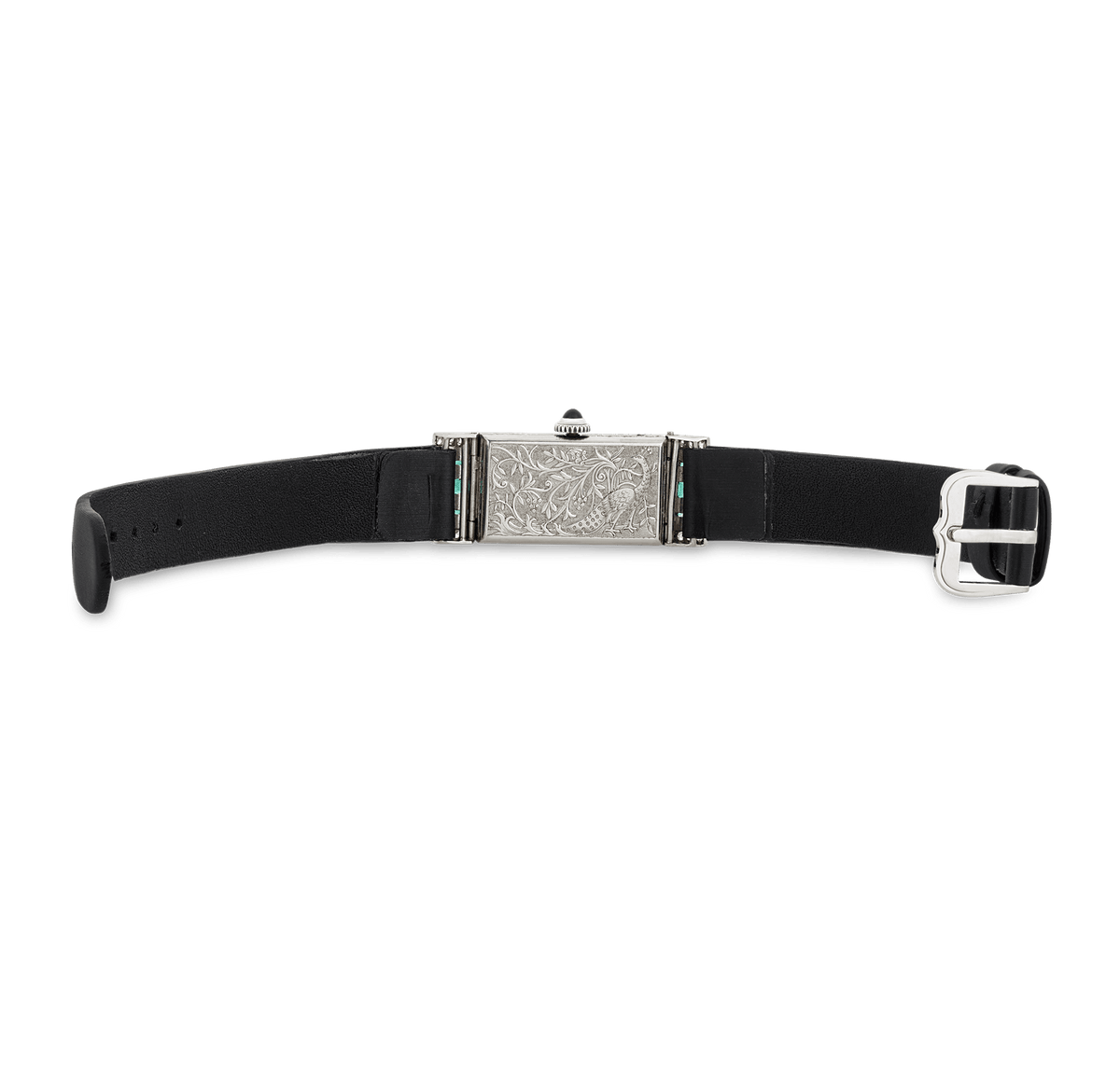 Art Deco Emerald, Onyx and Diamond Wristwatch