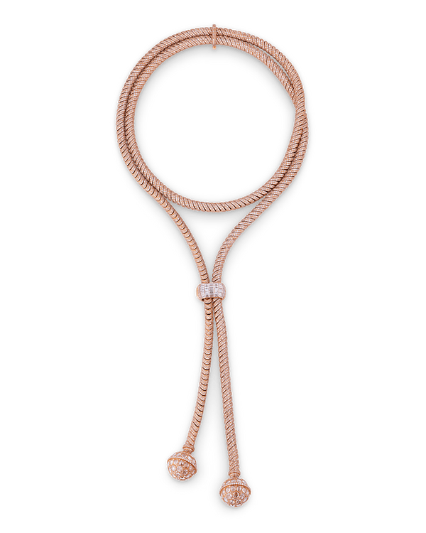 Pink and White Diamond Tassel Necklace, 75.54 Carats