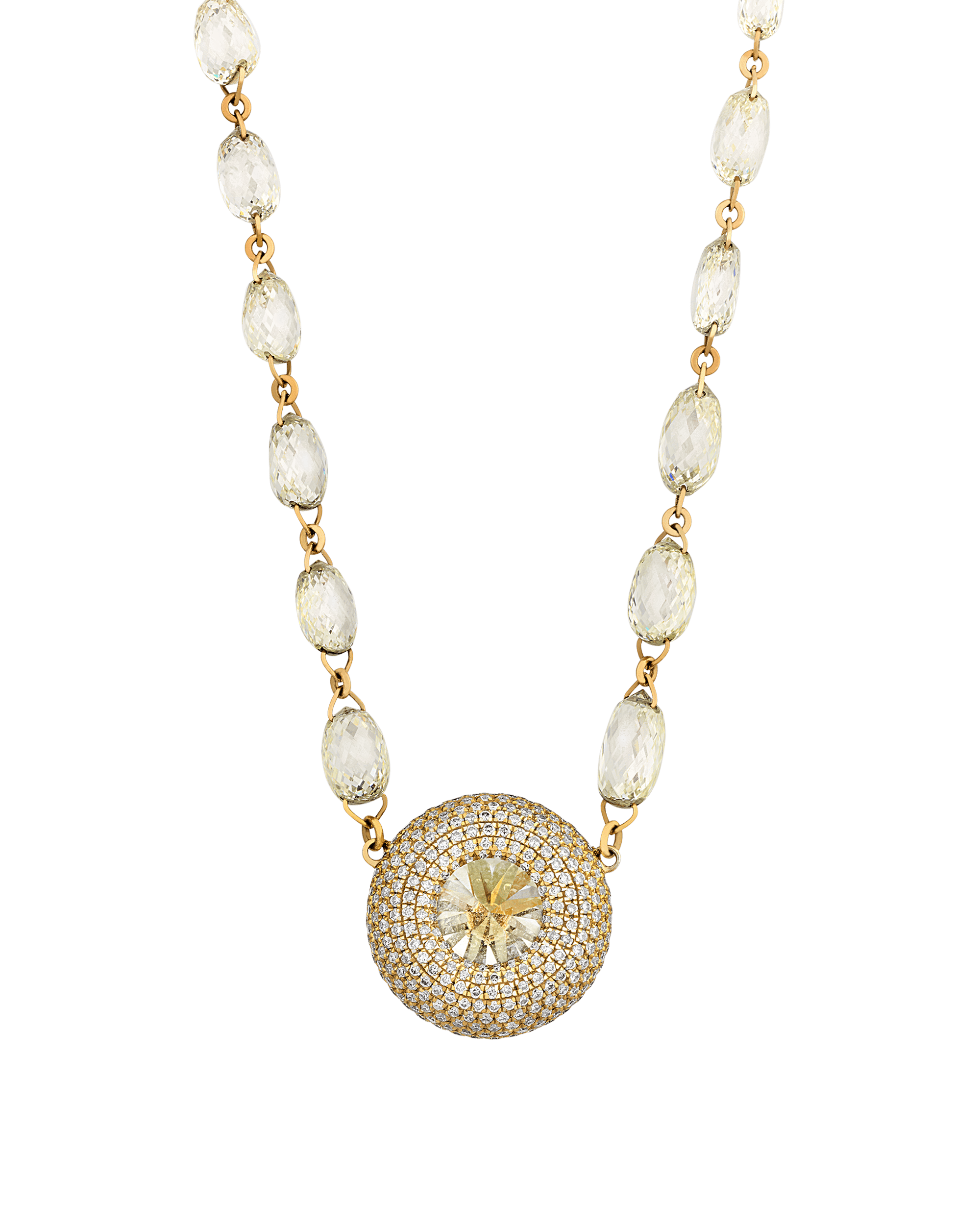 Yellow Diamond Necklace, 38.04 Carats