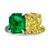 Emerald and Yellow Diamond Toi et Moi Ring