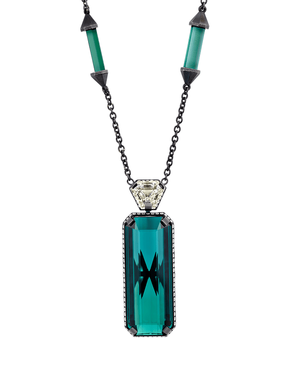 Tourmaline and Yellow Diamond Necklace, 42.54 Carats