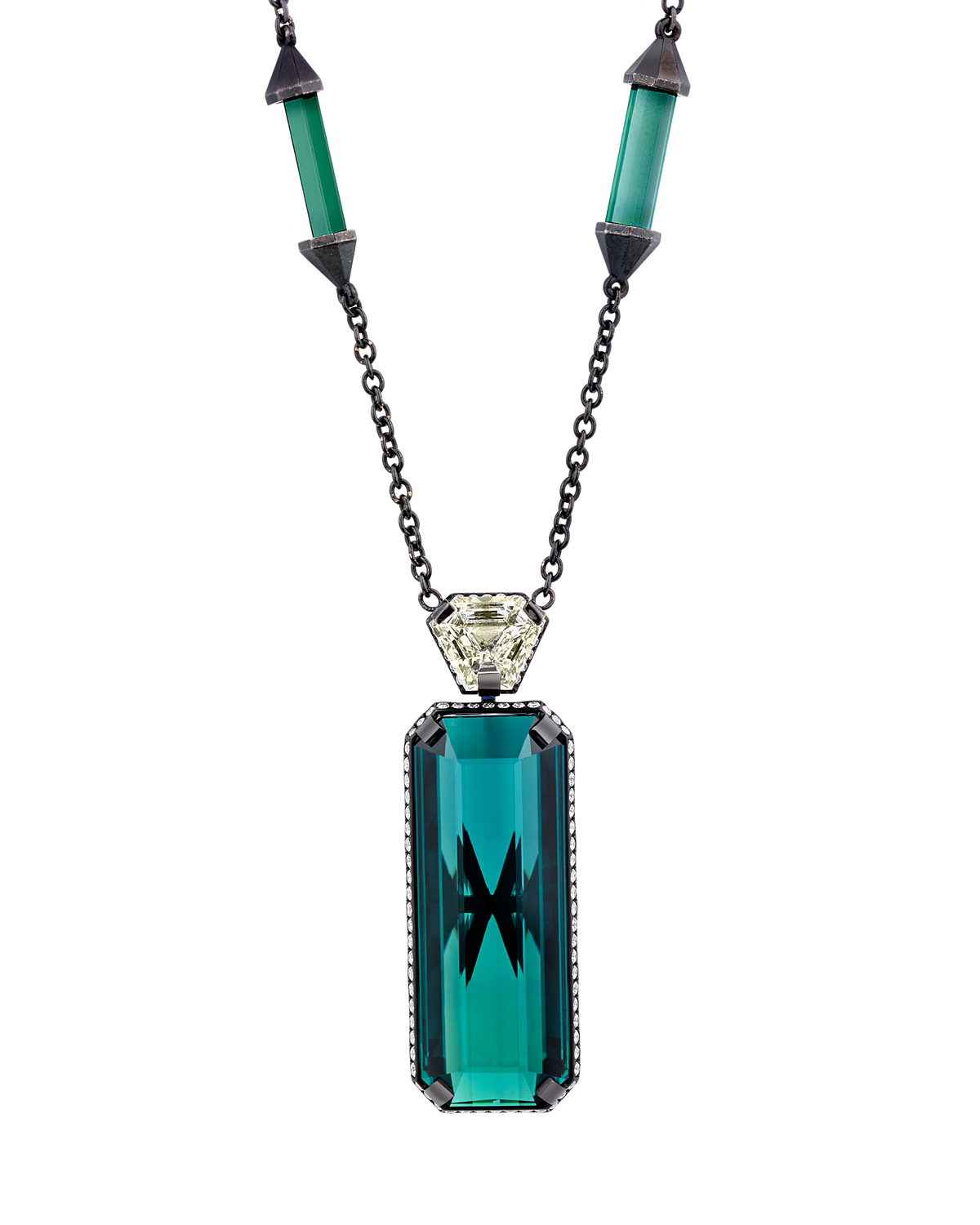 Tourmaline and Yellow Diamond Necklace, 42.54 Carats