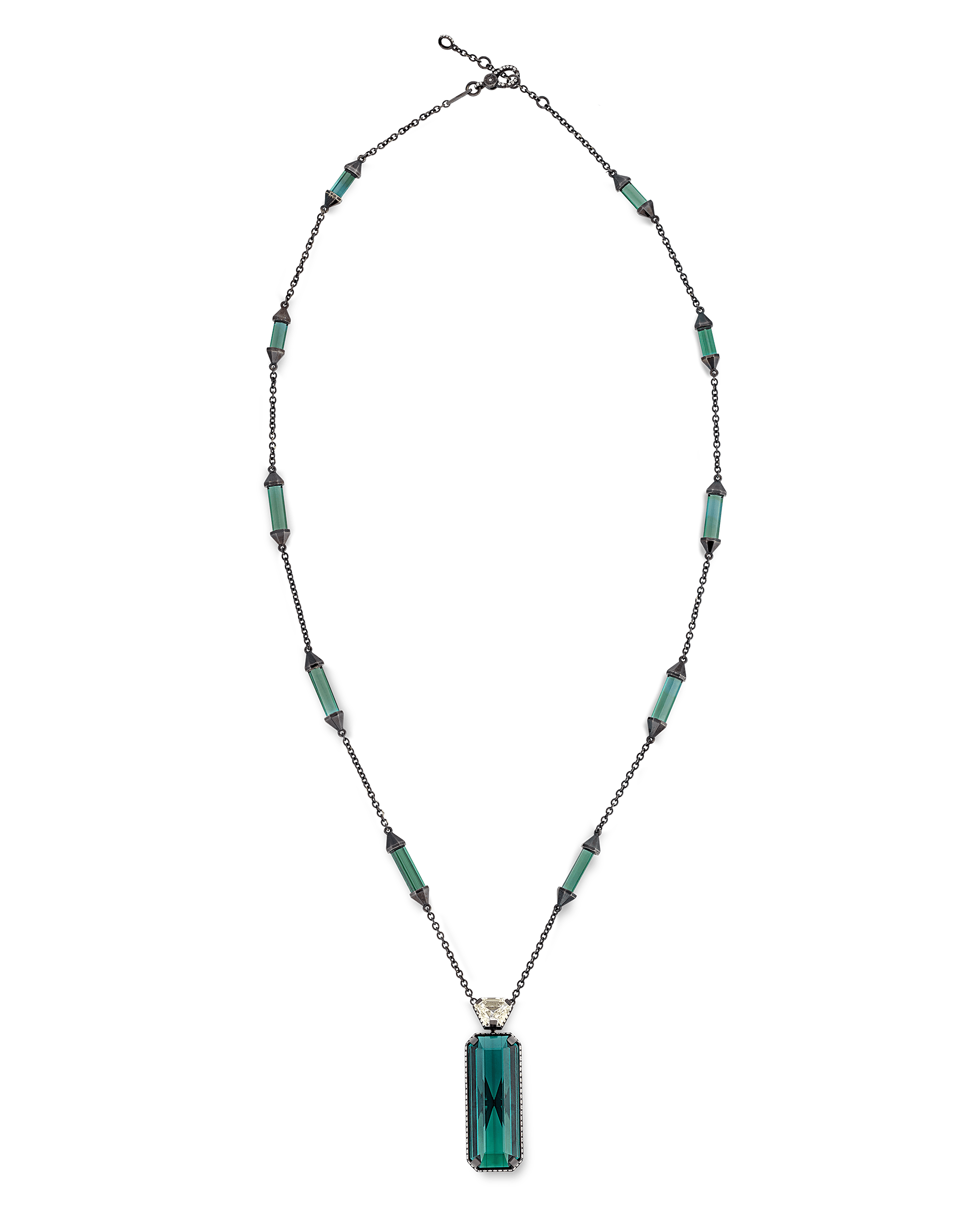 Tourmaline and Yellow Diamond Necklace, 42.54 Carats