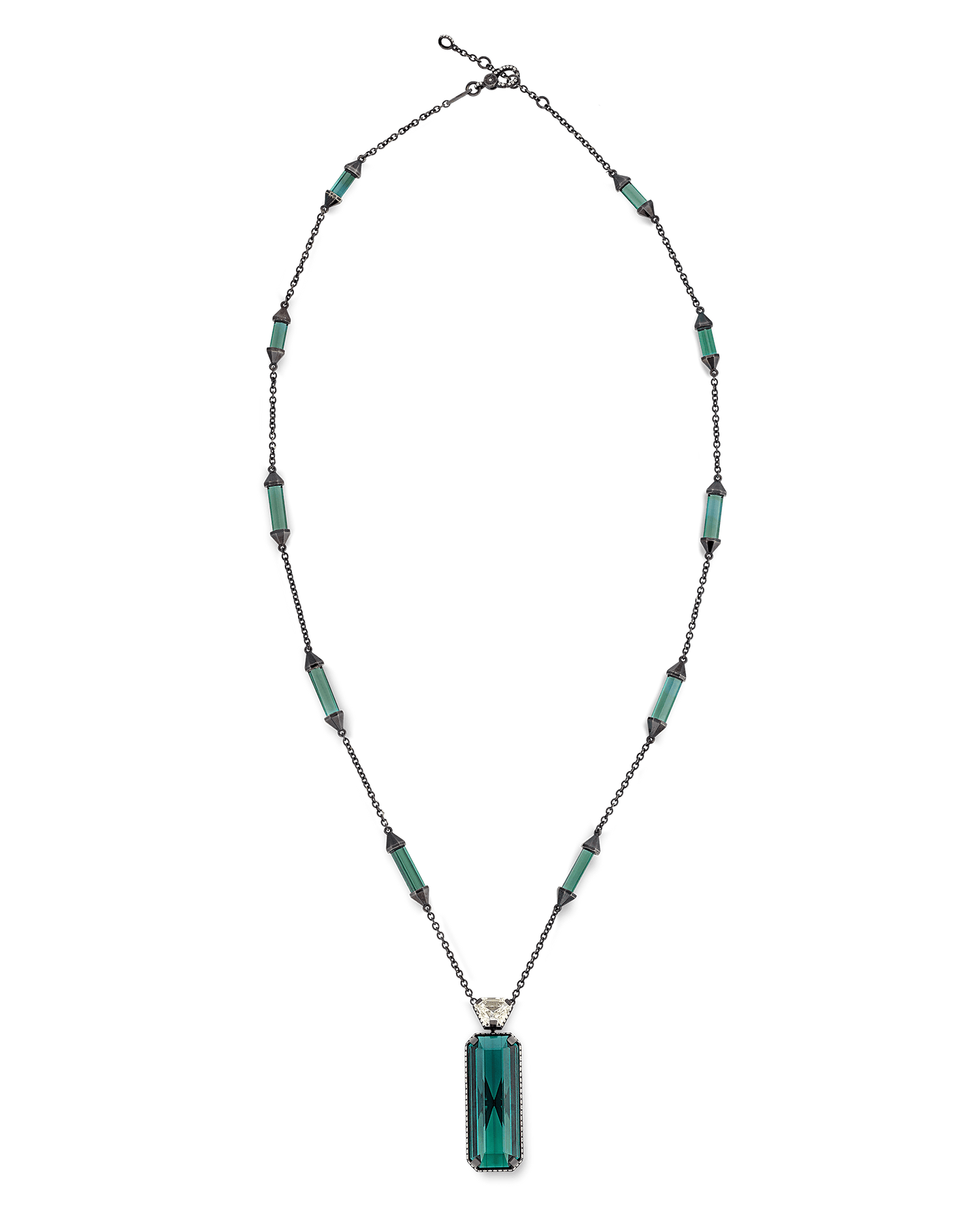 Tourmaline and Yellow Diamond Necklace, 42.54 Carats