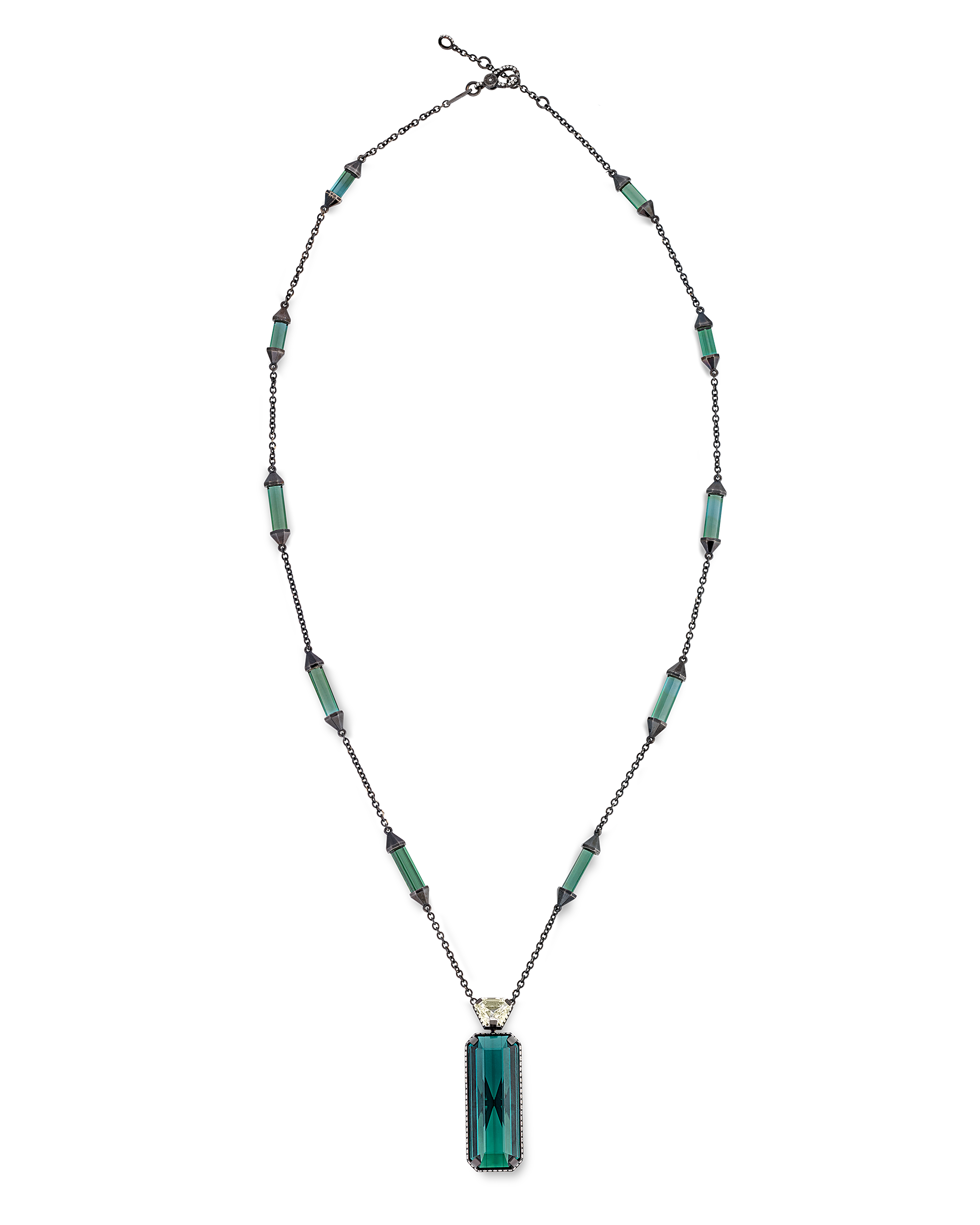 Tourmaline and Yellow Diamond Necklace, 42.54 Carats