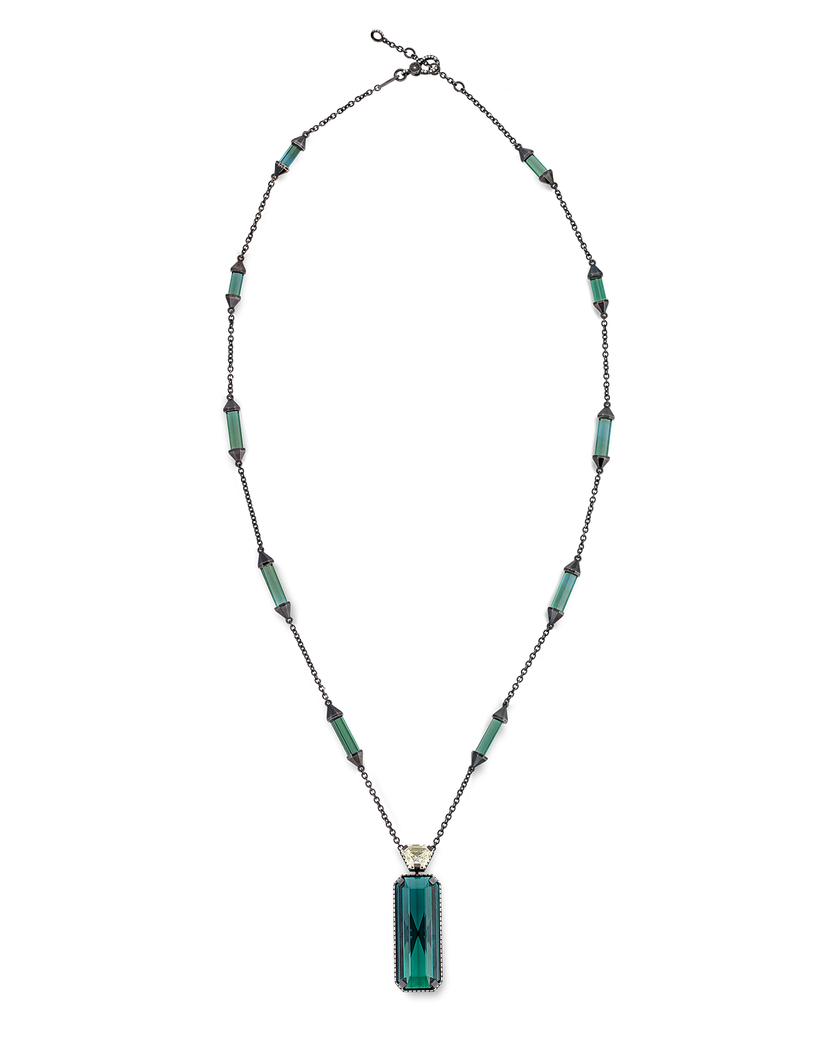 Tourmaline and Yellow Diamond Necklace, 42.54 Carats