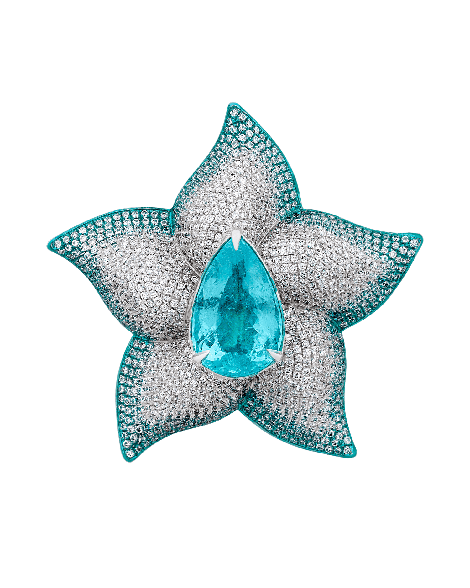 Paraiba Starfish Brooch, 5.55 Carats