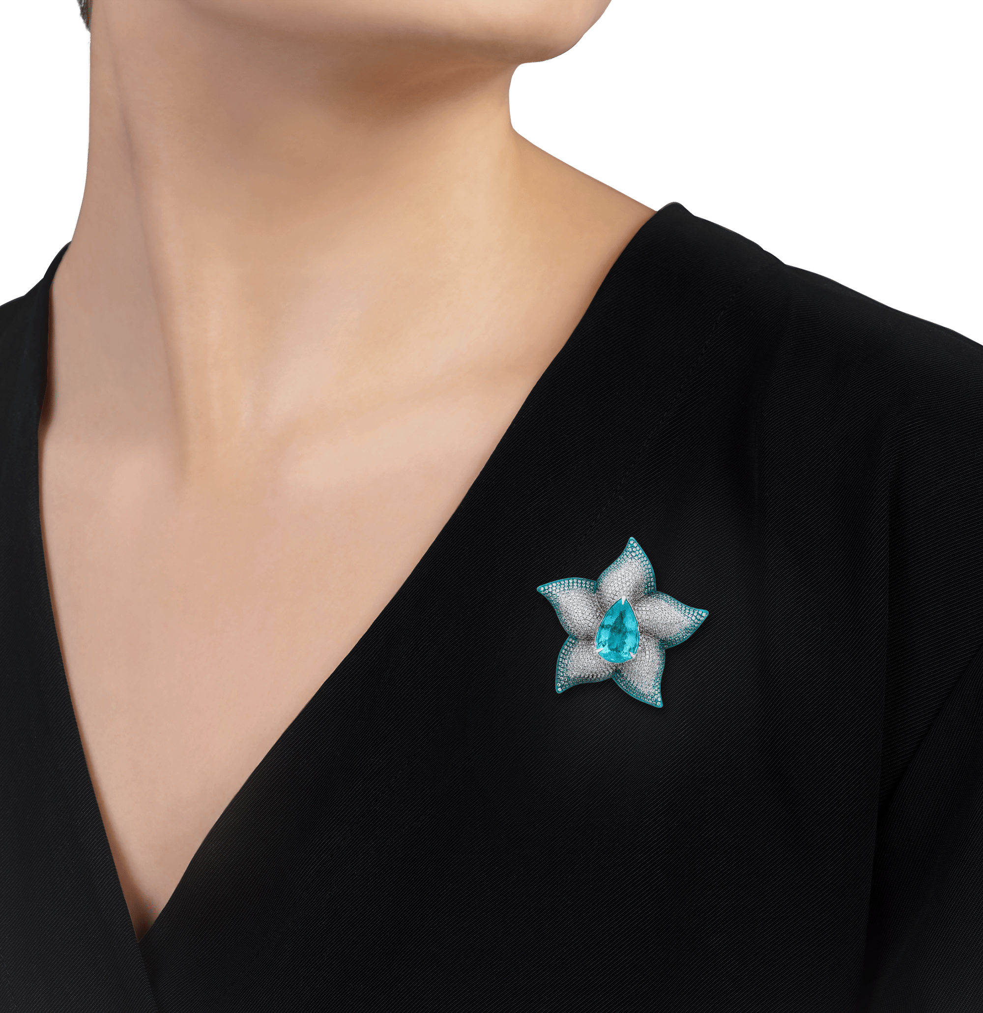 Paraiba Starfish Brooch, 5.55 Carats