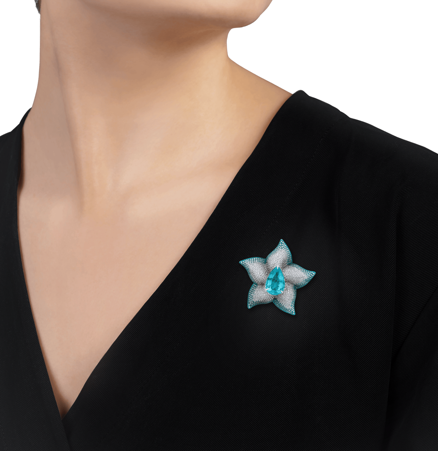 Paraiba Starfish Brooch, 5.55 Carats