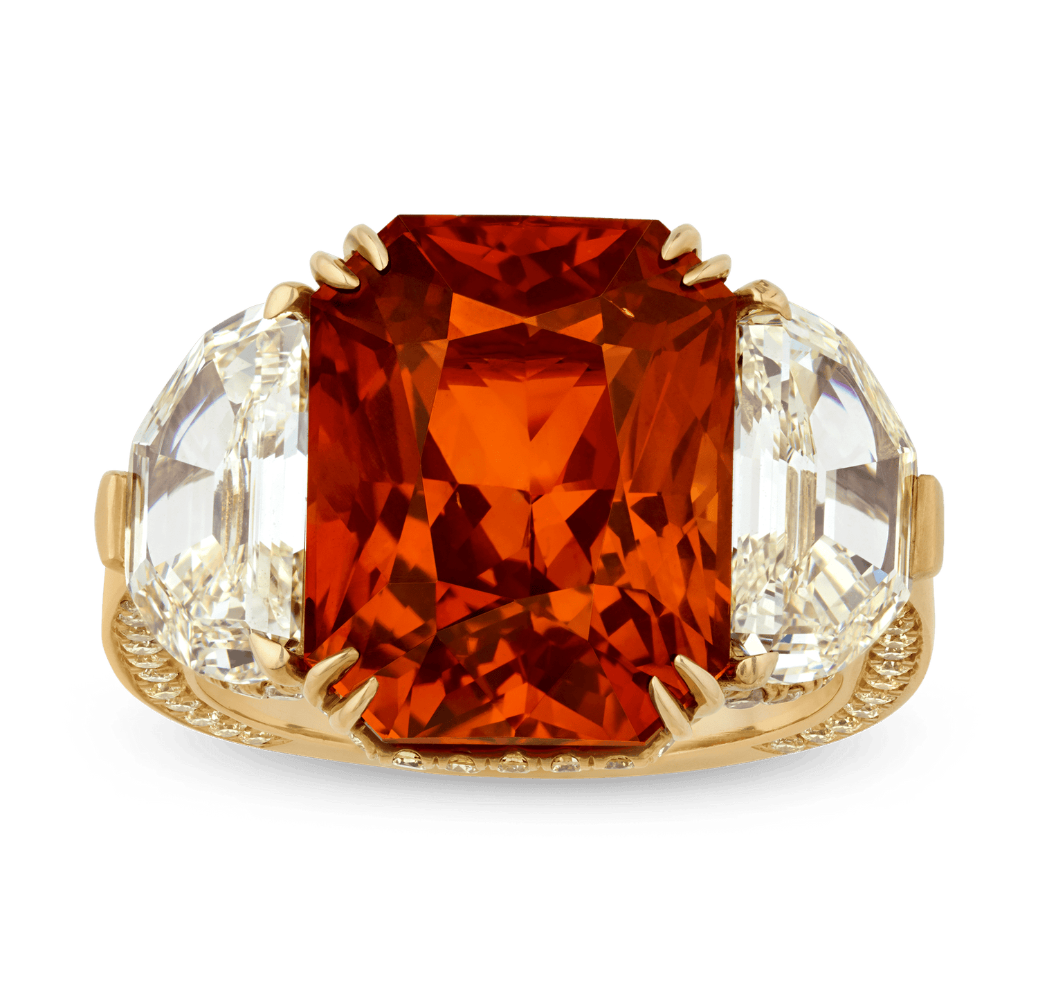 Orange Sapphire Ring, 14.58 Carats