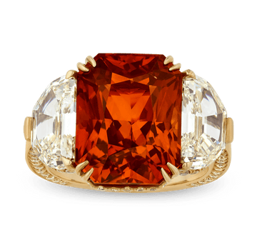 Orange Sapphire Ring, 14.58 Carats