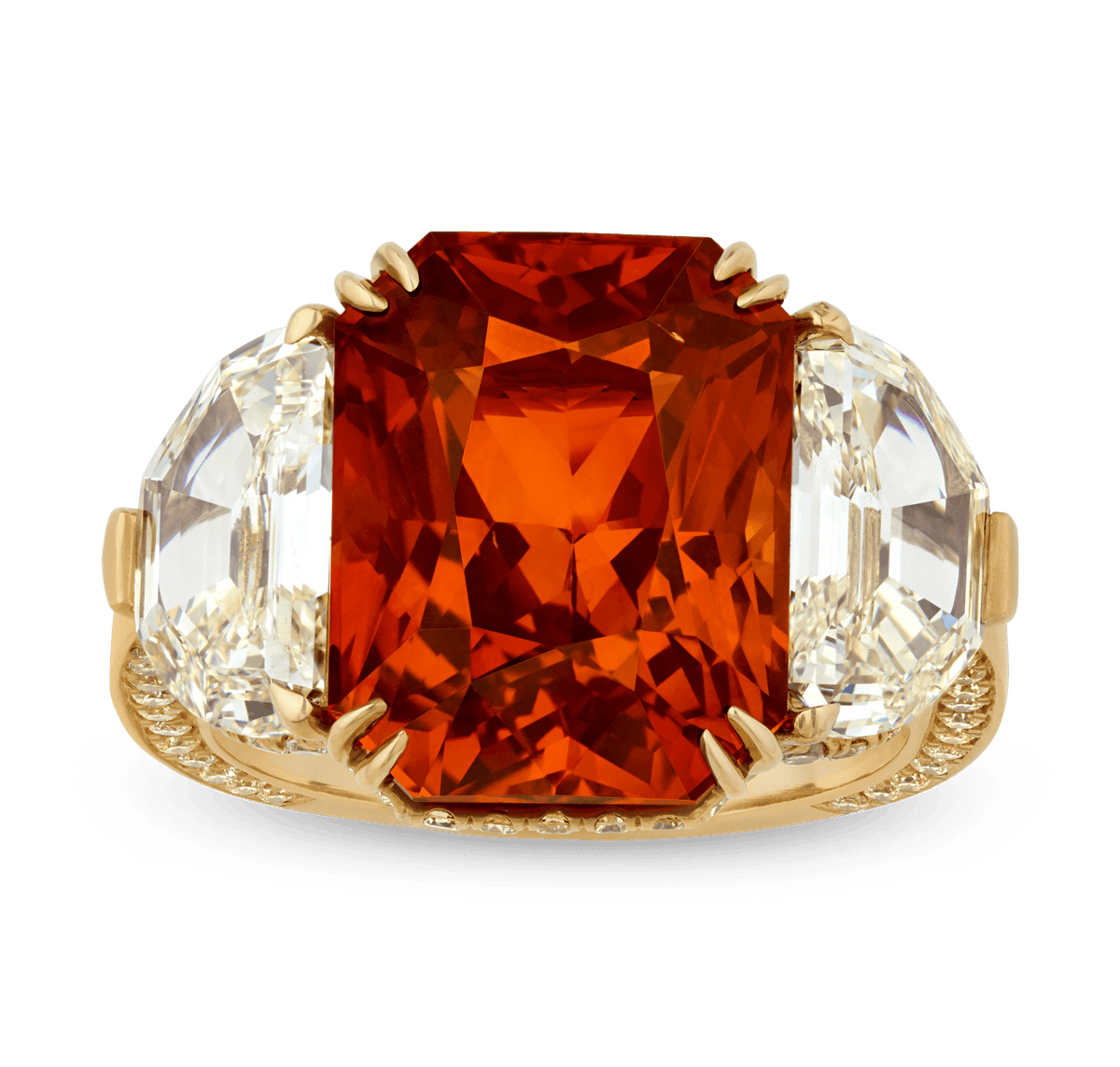 Orange Sapphire Ring, 14.58 Carats