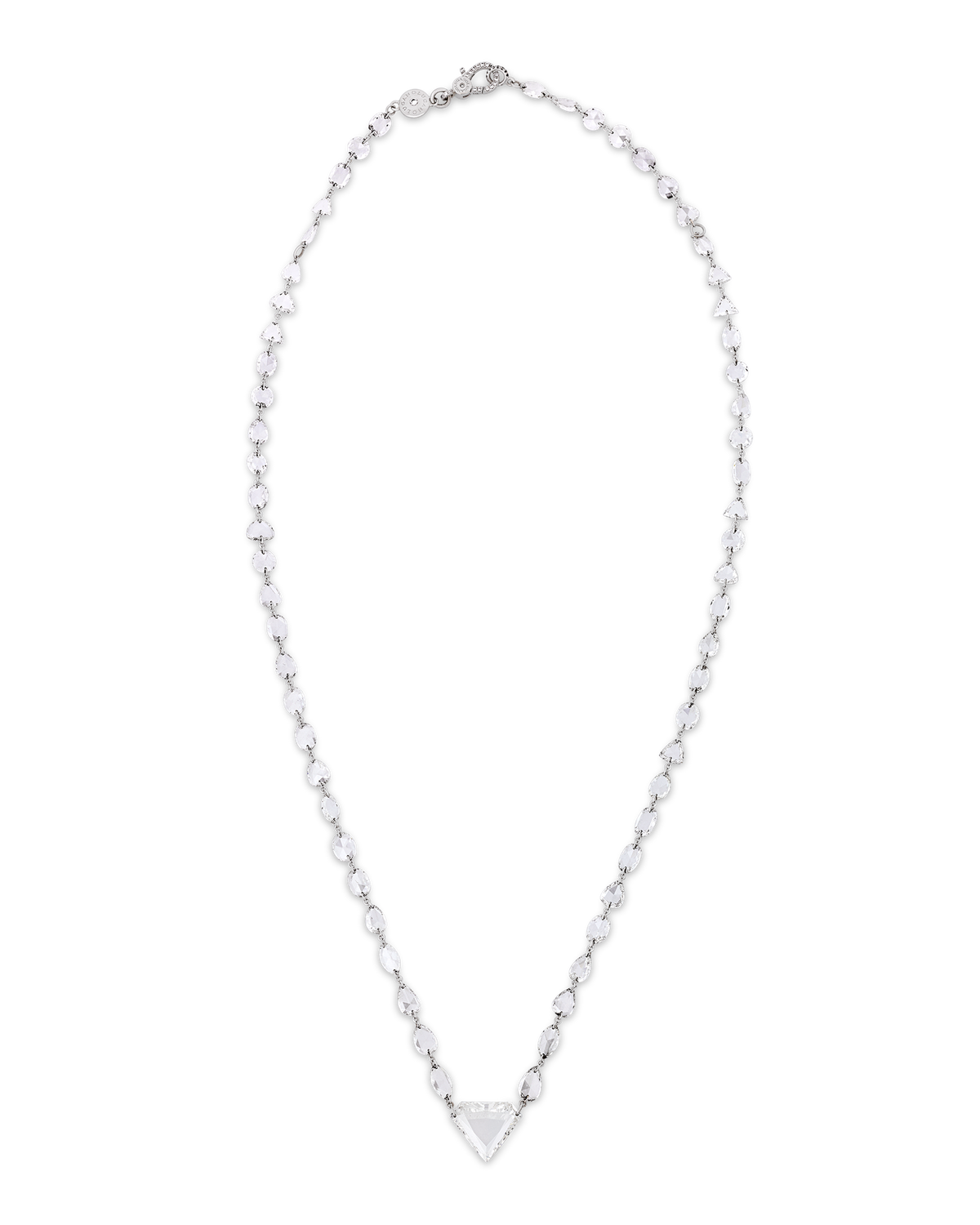 Trillion and Rose Cut Diamond Pendant Necklace, 13.27 Carats