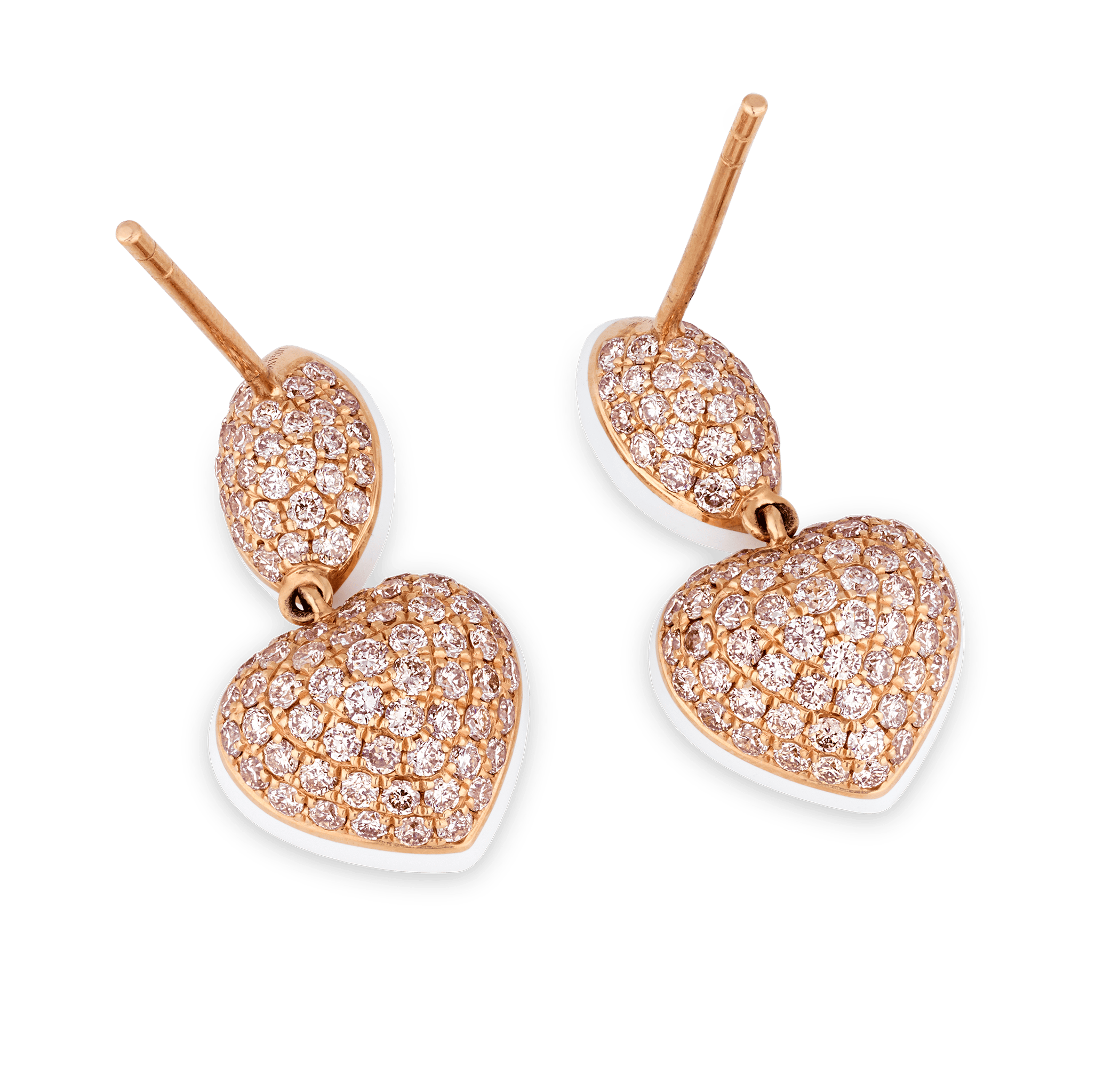 Heart-Shaped Diamond Earrings, 5.34 Carats