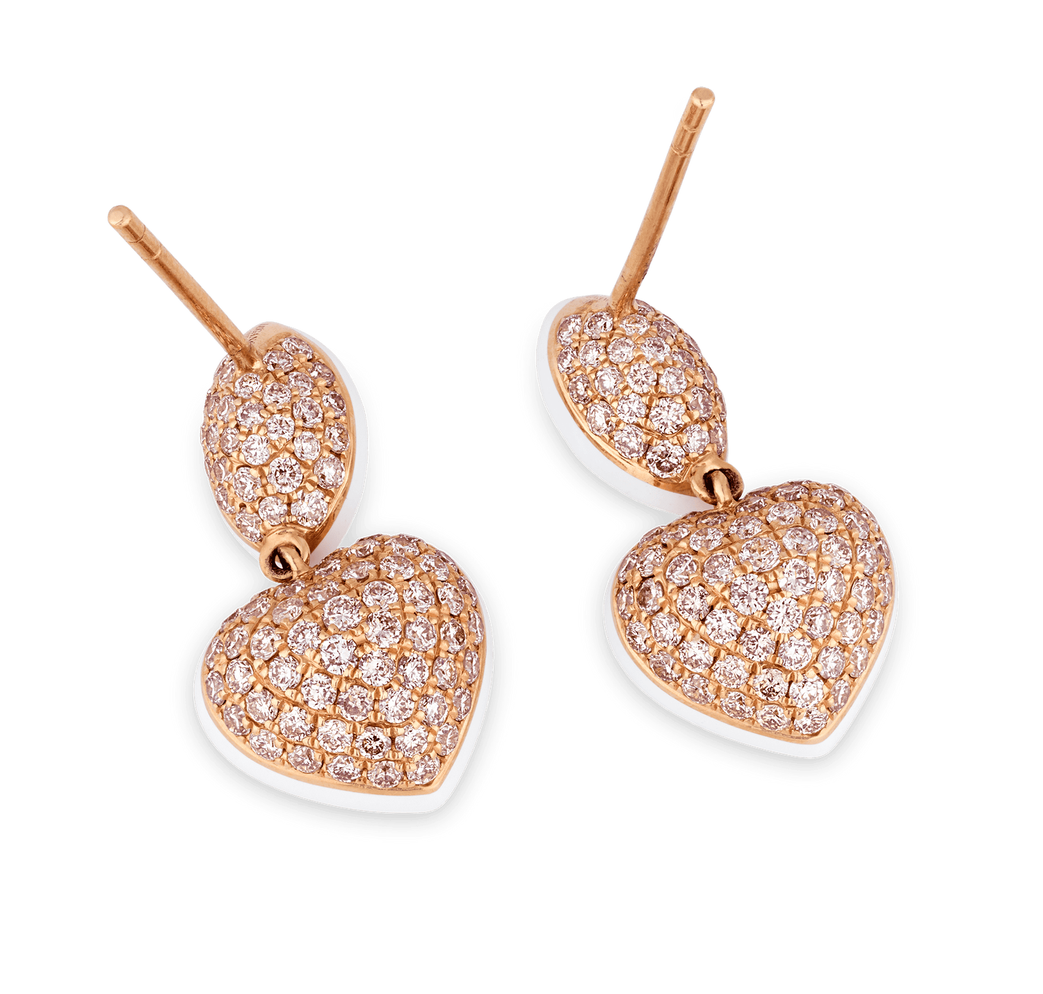 Heart-Shaped Diamond Earrings, 5.34 Carats