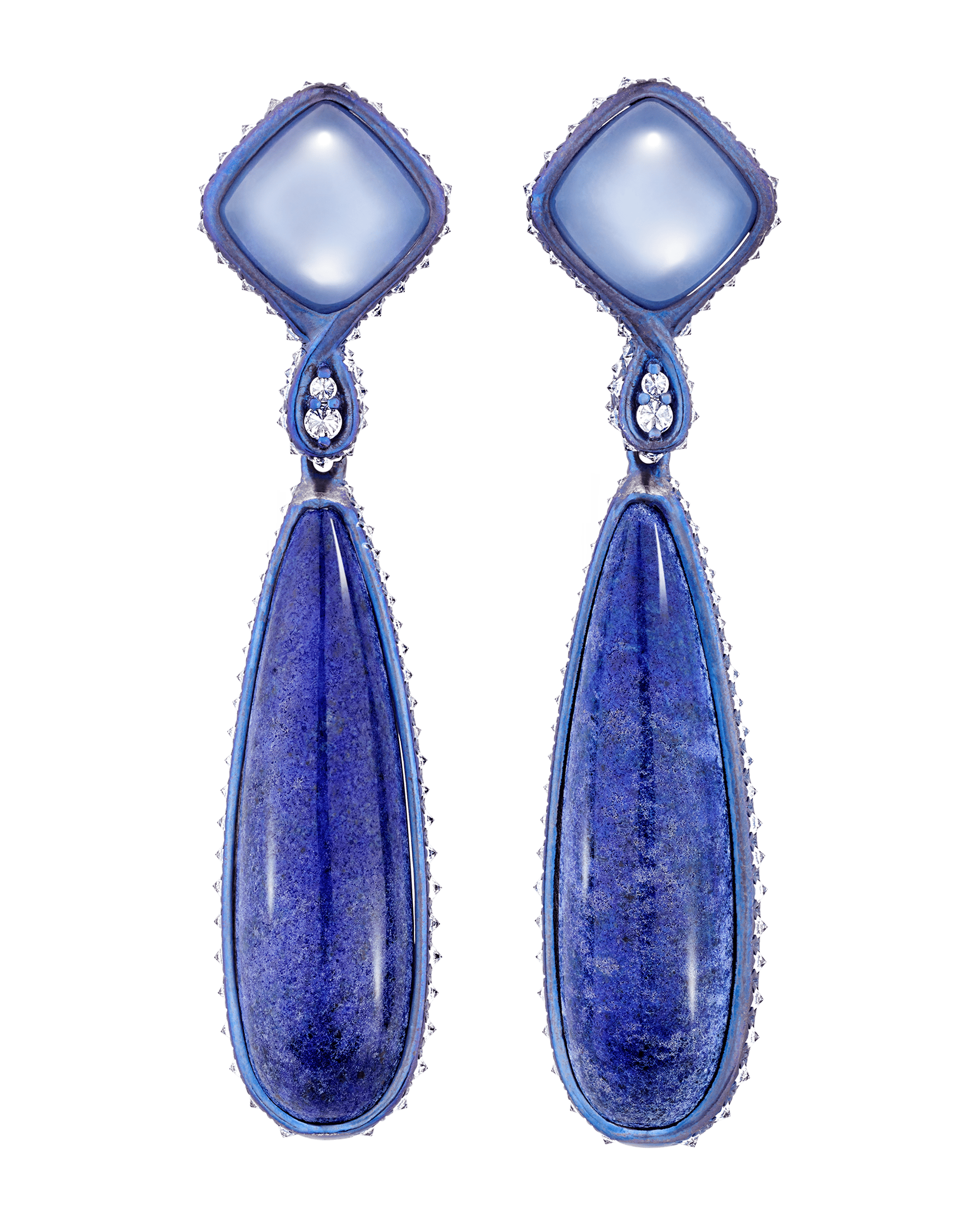 Moonstone and Lapis Lazuli Reversible Earrings