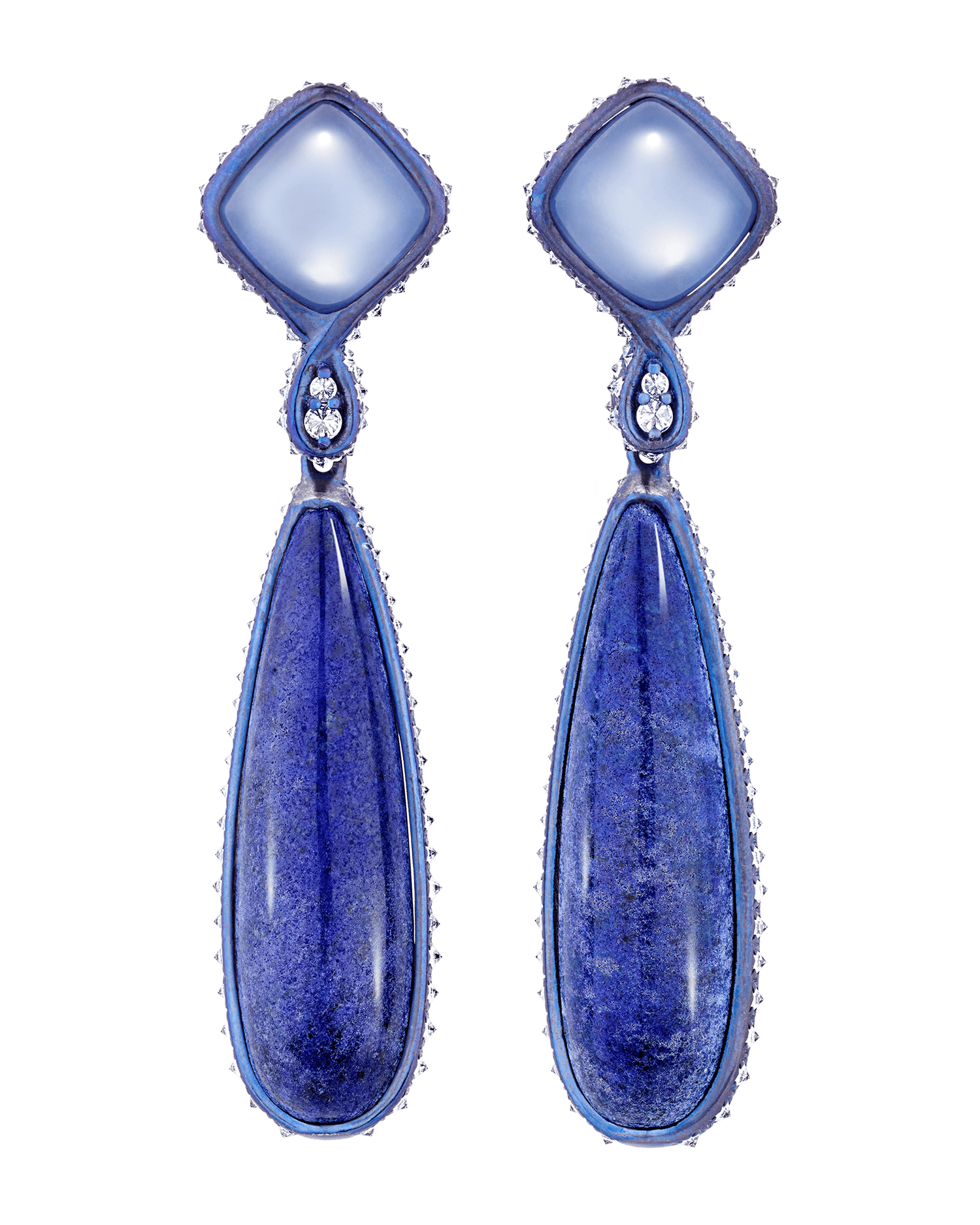 Moonstone and Lapis Lazuli Reversible Earrings