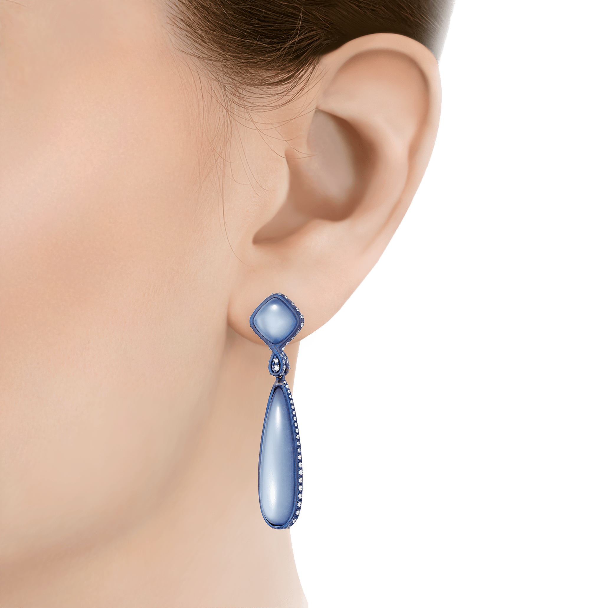 Moonstone and Lapis Lazuli Reversible Earrings