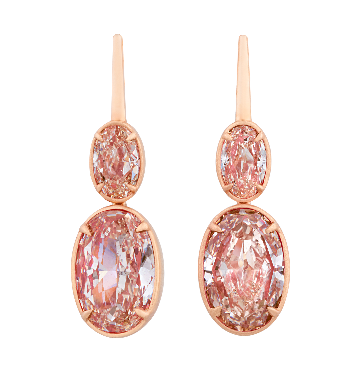 Champagne Diamond Drop Earrings, 4.55 Carats