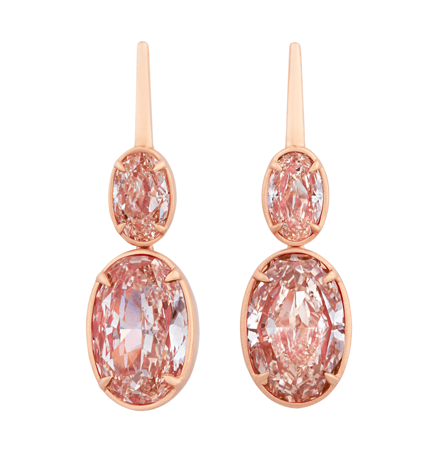 Champagne Diamond Drop Earrings, 4.55 Carats