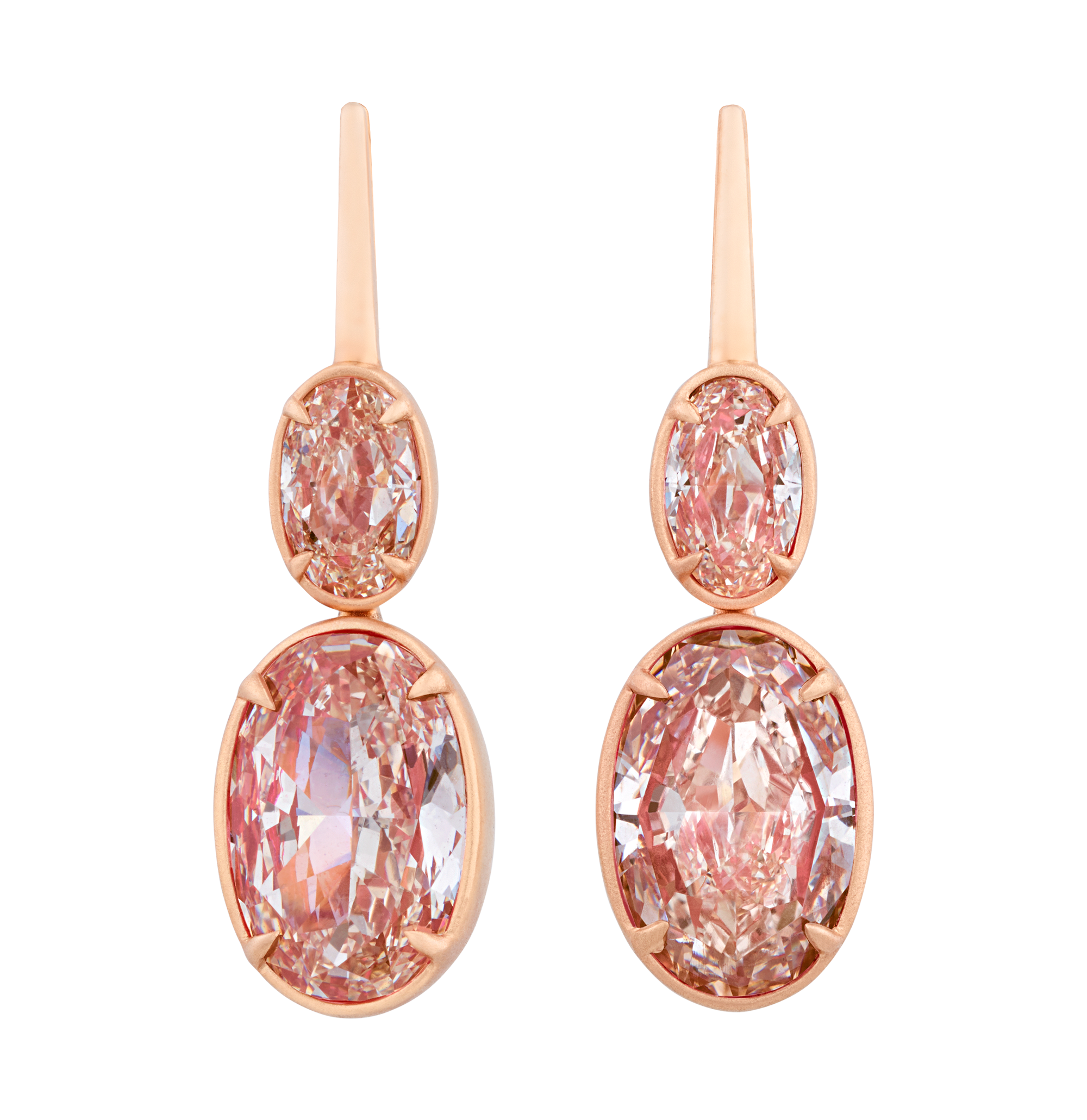 Champagne Diamond Drop Earrings, 4.55 Carats