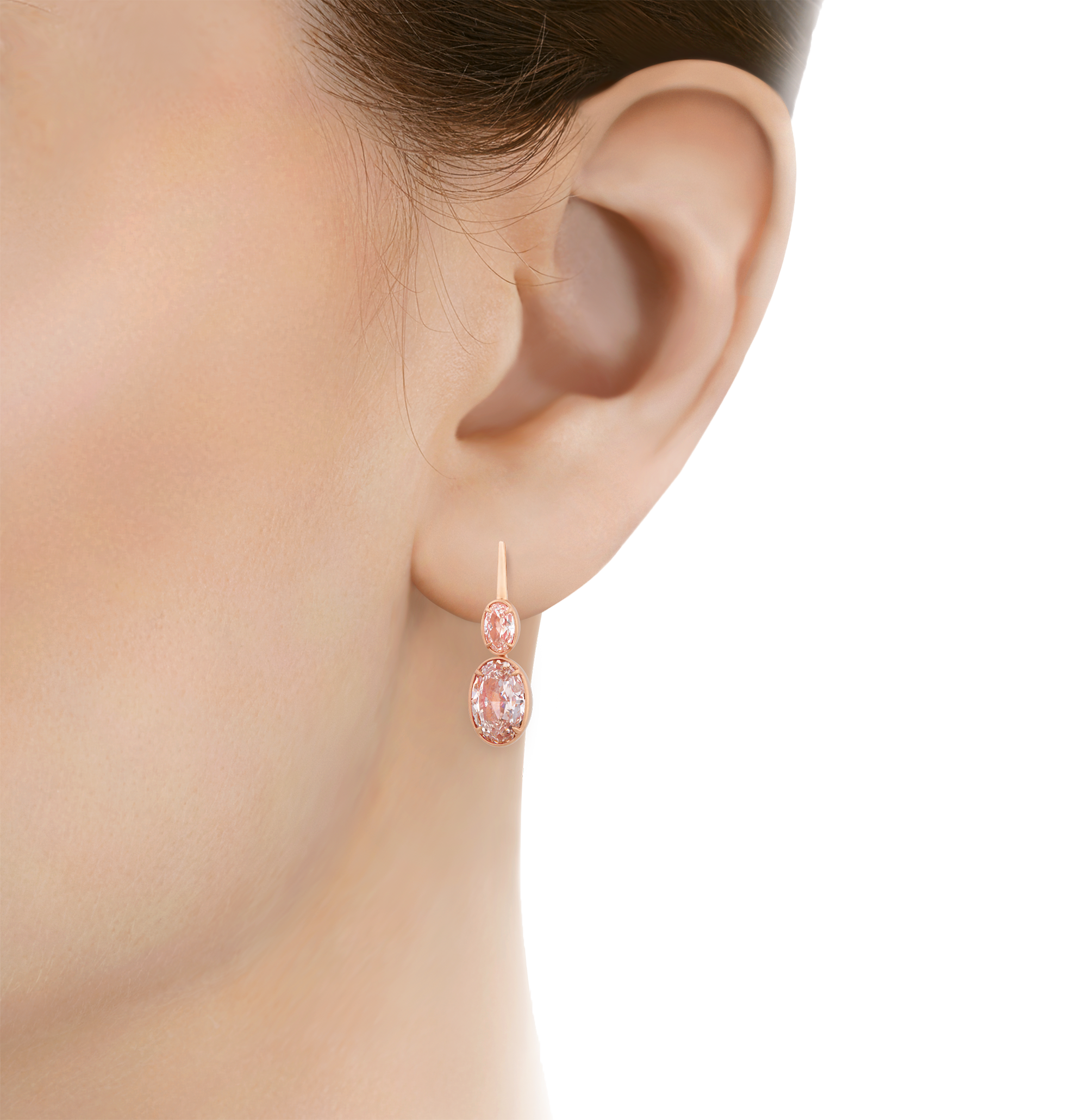 Champagne Diamond Drop Earrings, 4.55 Carats