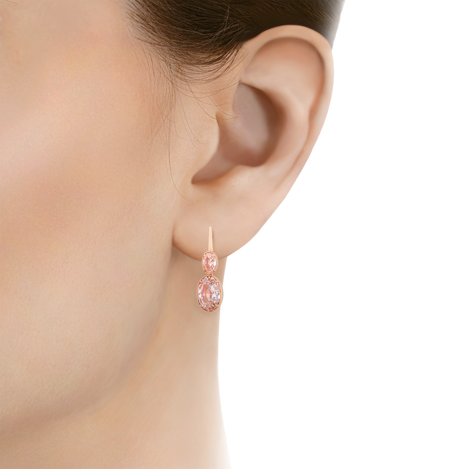 Champagne Diamond Drop Earrings, 4.55 Carats