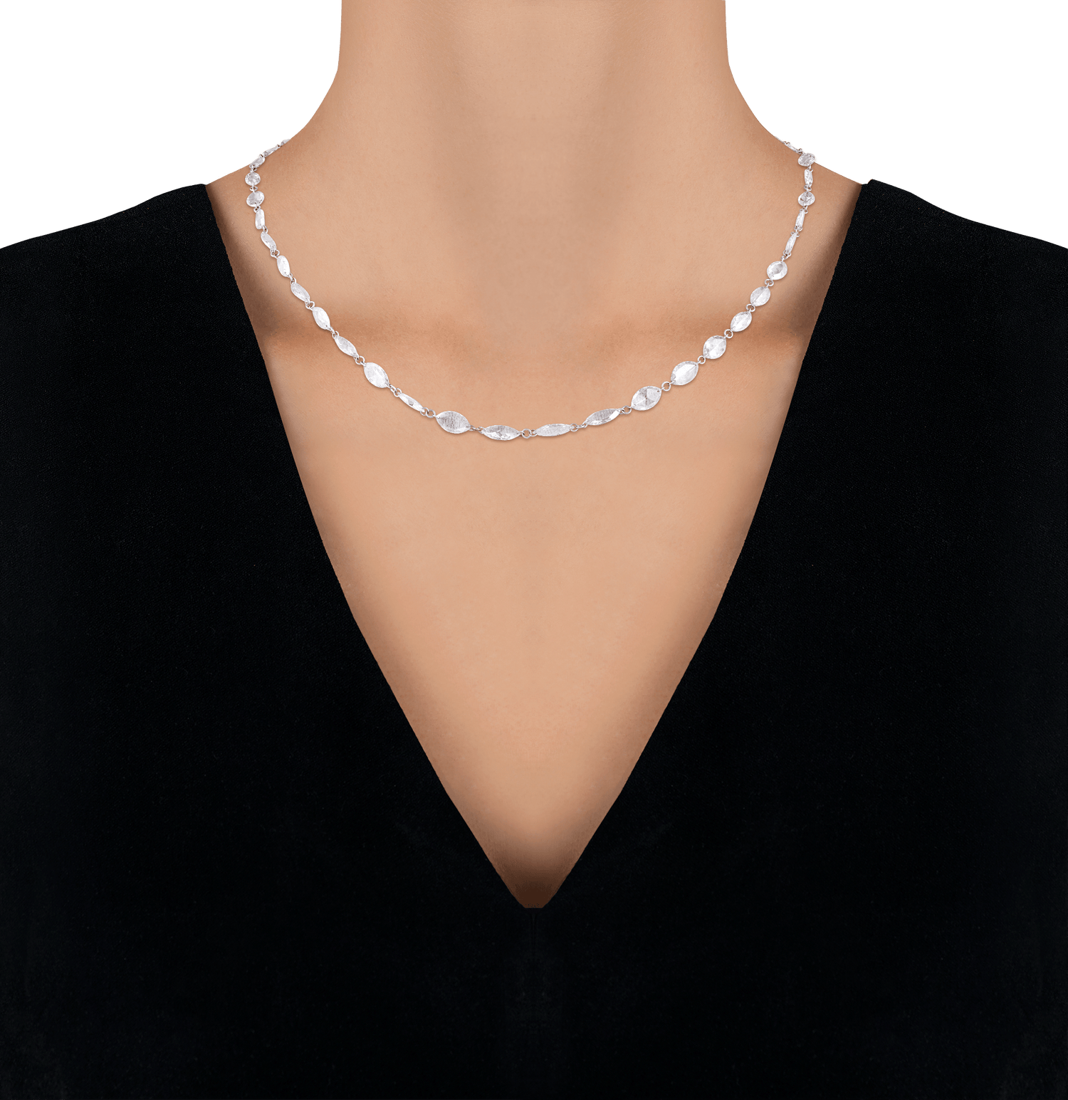 Rose Cut Diamond Chain, 13.74 Carats