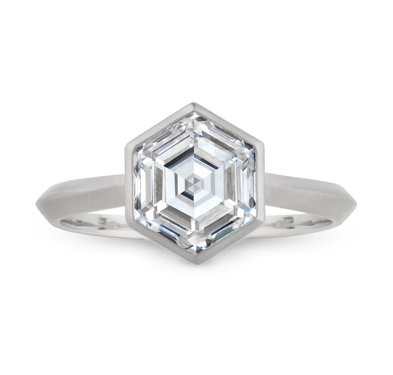 Hexagonal Diamond Ring, 2.00 Carats