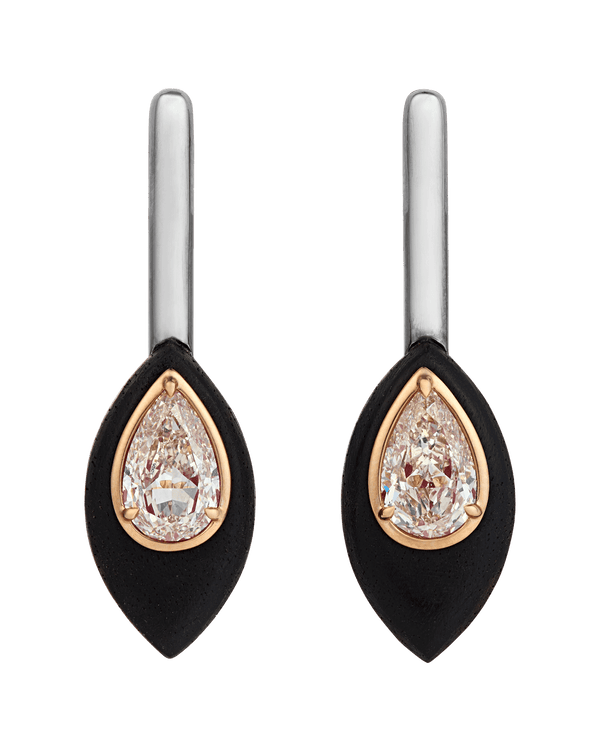 Pear-Shaped Diamond Earrings, 2.57 Carats