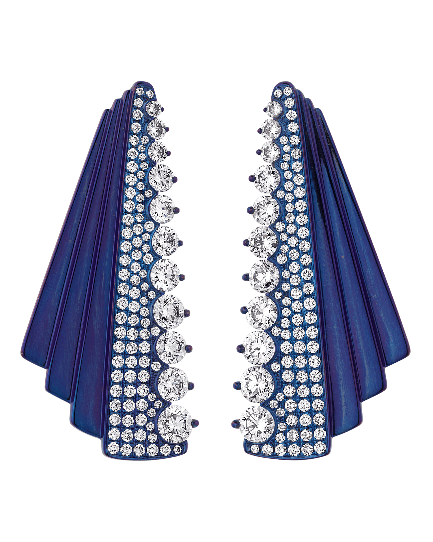 Diamond Titanium Earrings, 6.46 Carats