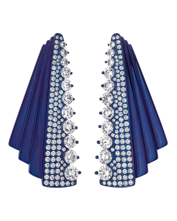 Diamond Titanium Earrings, 6.46 Carats